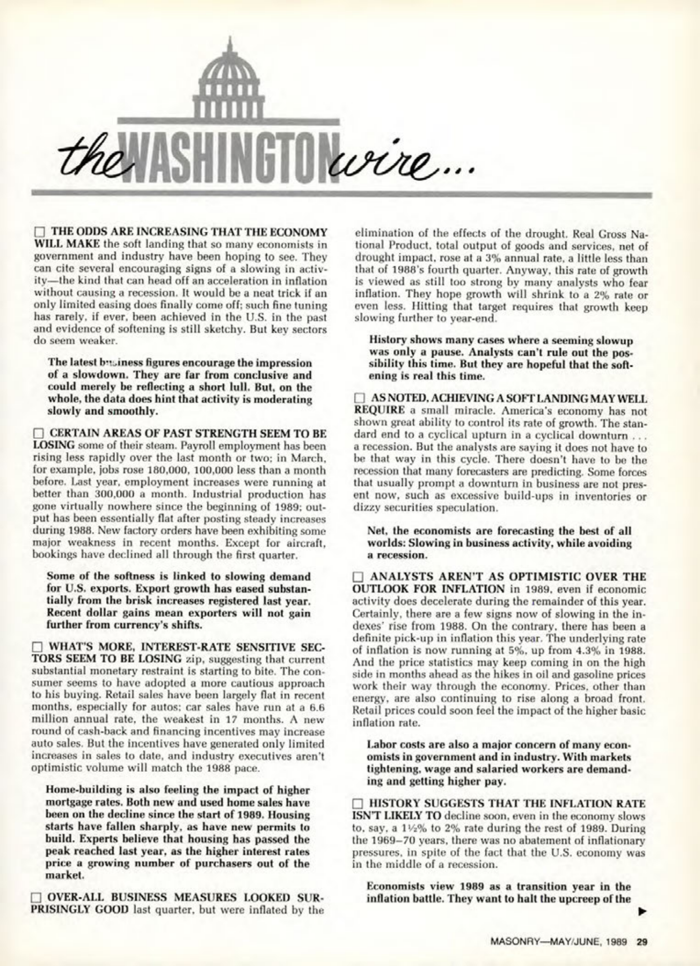 Masonry Magazine June 1989 Page. 29