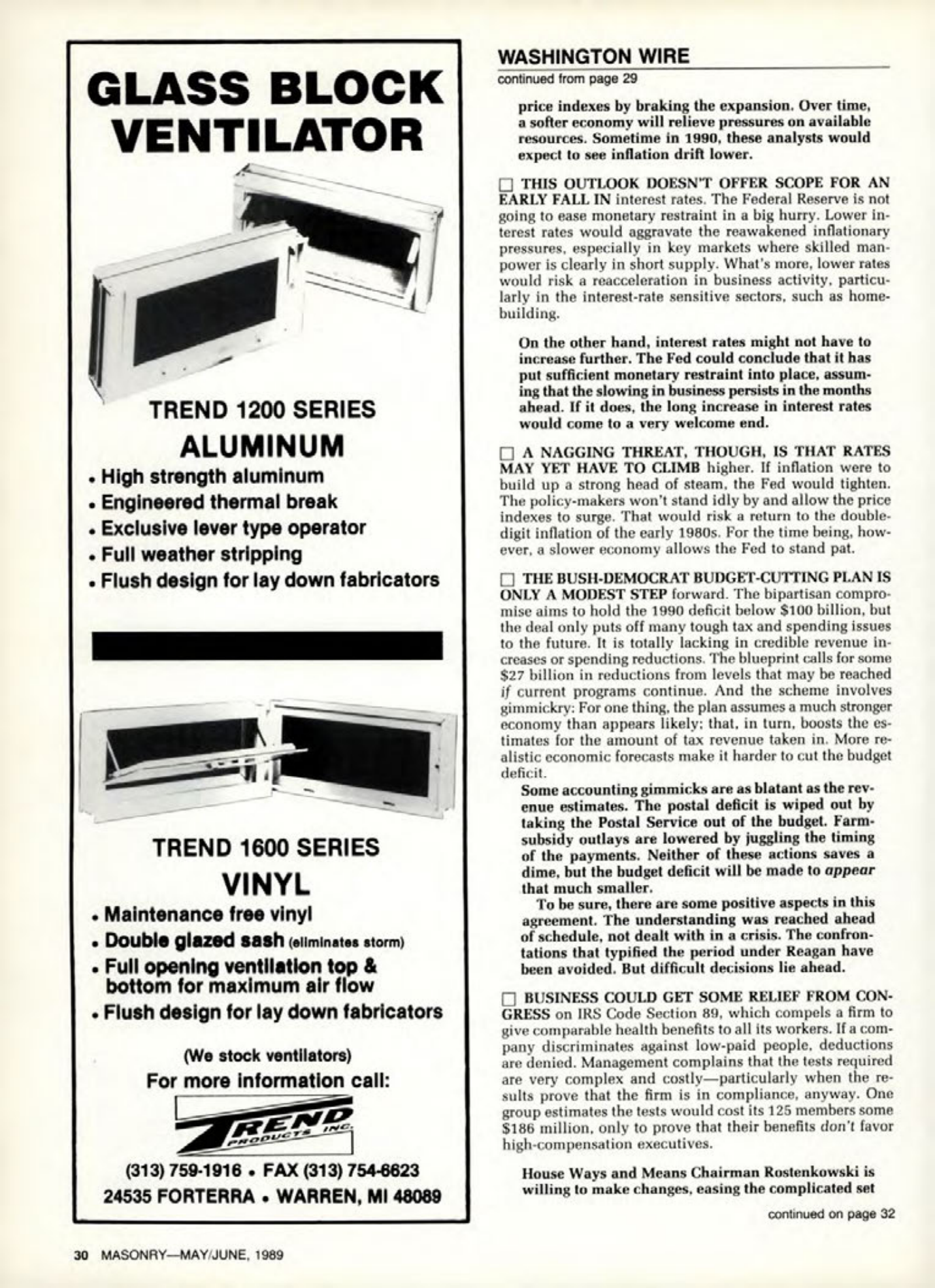 Masonry Magazine June 1989 Page. 30