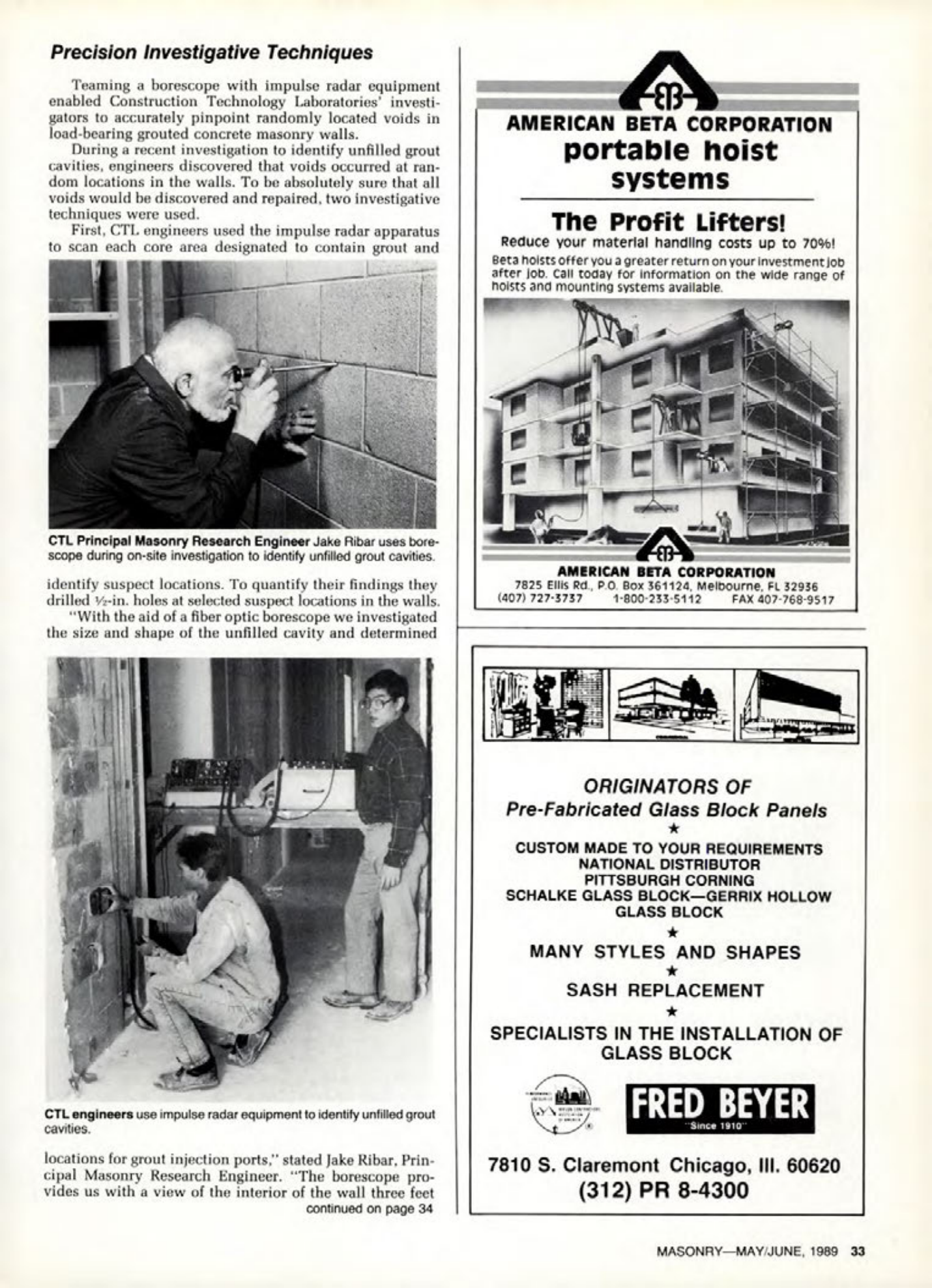 Masonry Magazine June 1989 Page. 33