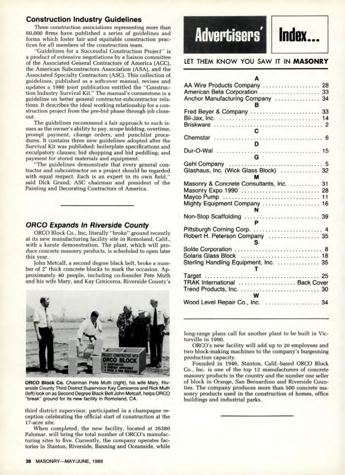 Masonry Magazine June 1989 Page. 38
