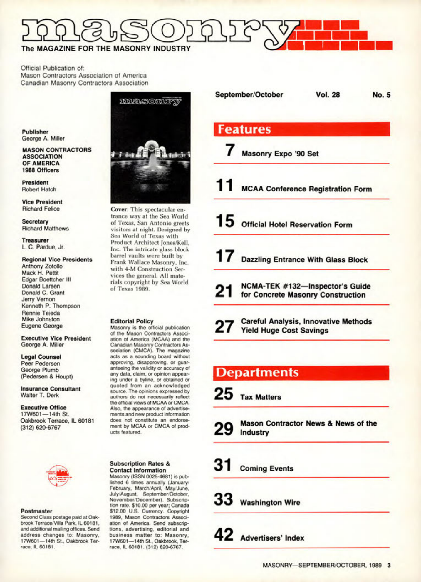 Masonry Magazine October 1989 Page. 3