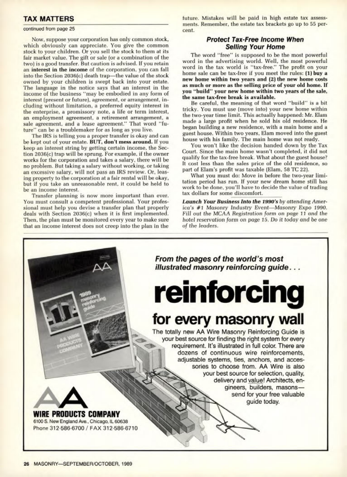 Masonry Magazine October 1989 Page. 26