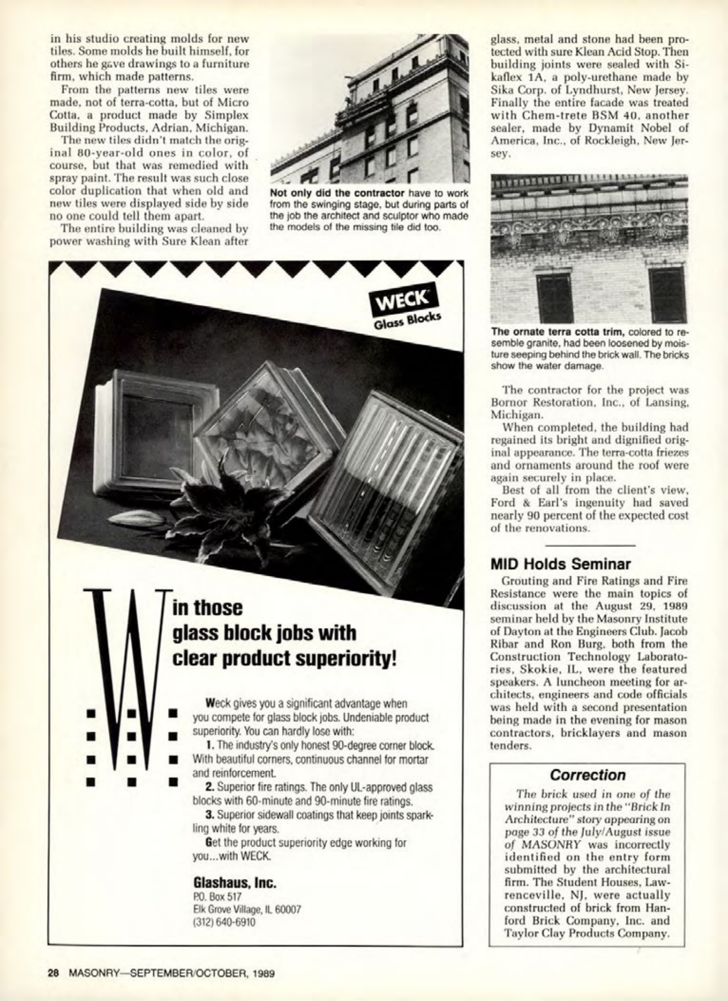 Masonry Magazine October 1989 Page. 28