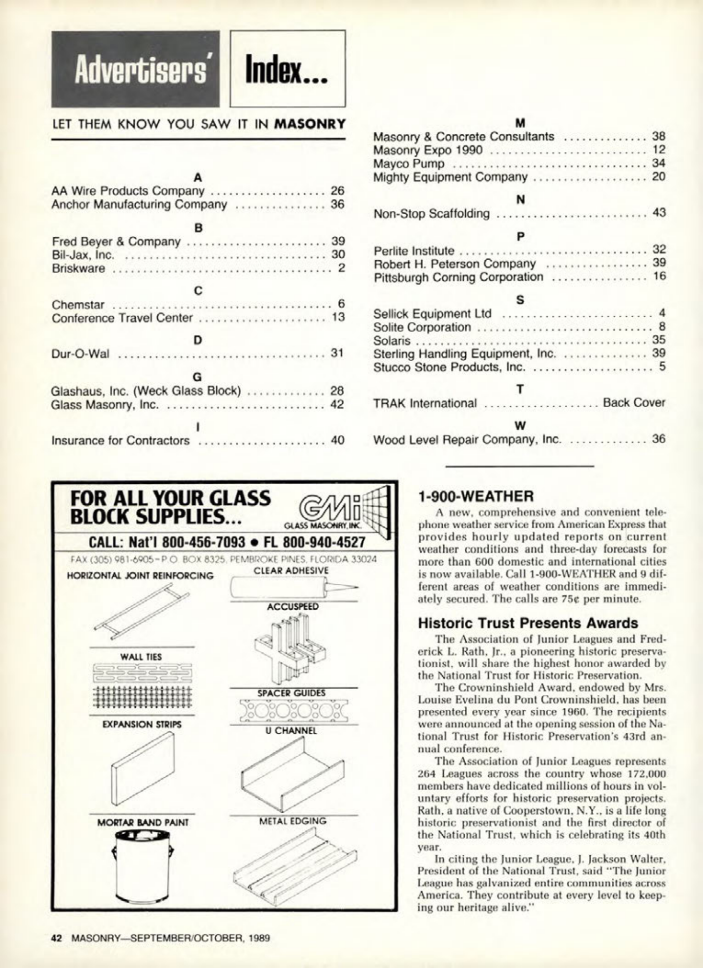 Masonry Magazine October 1989 Page. 42