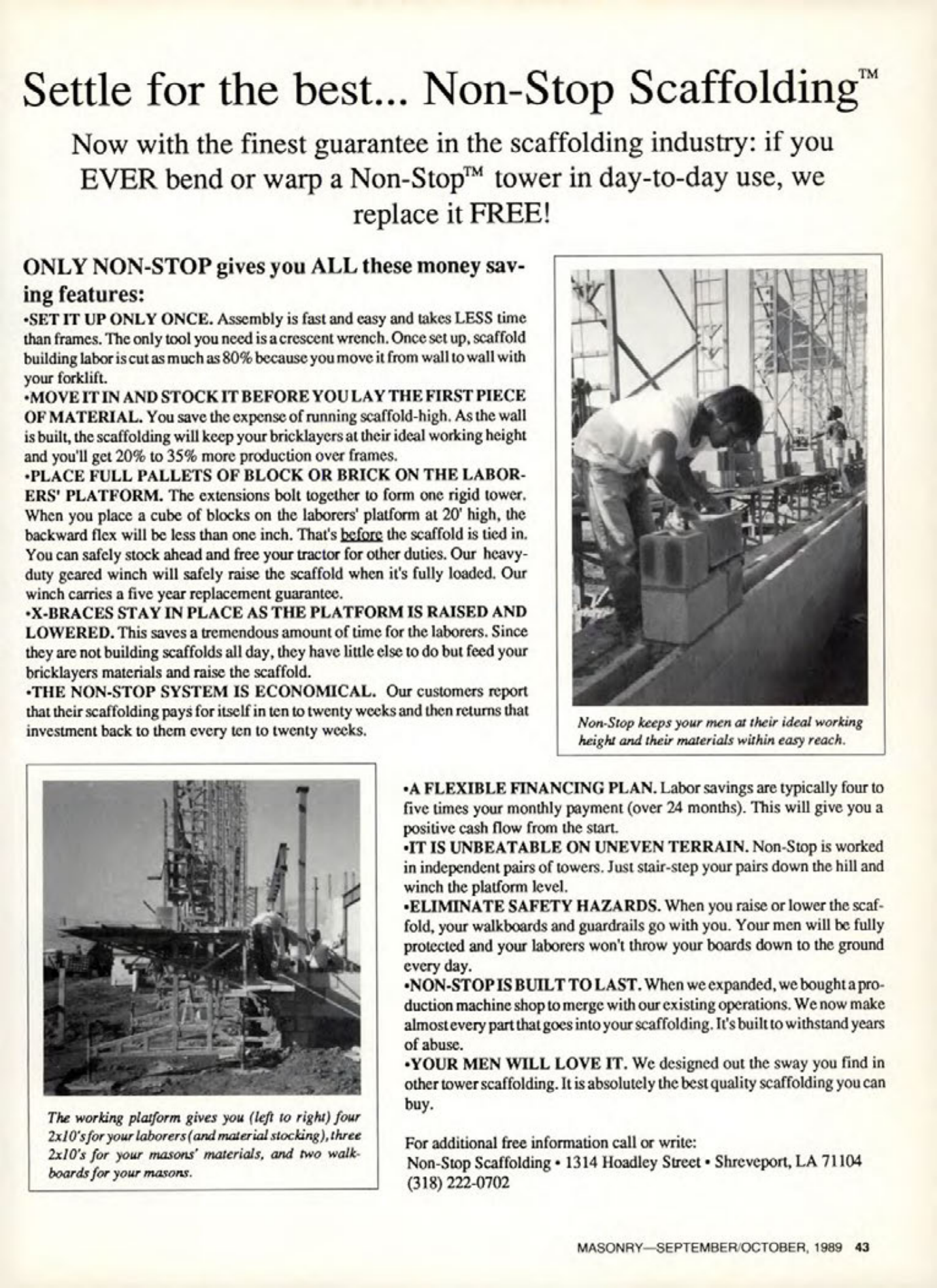 Masonry Magazine October 1989 Page. 43