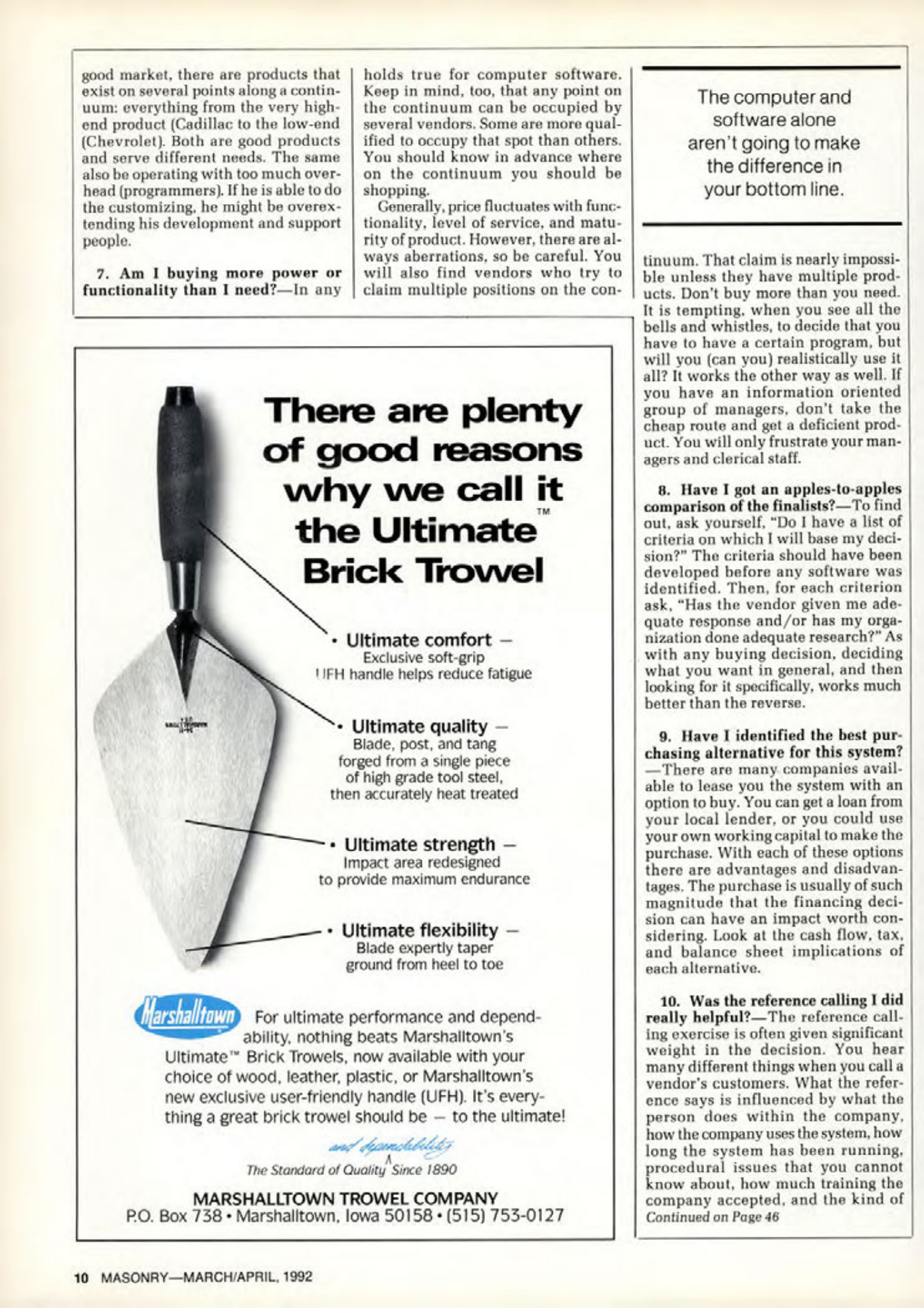 Masonry Magazine April 1992 Page. 10