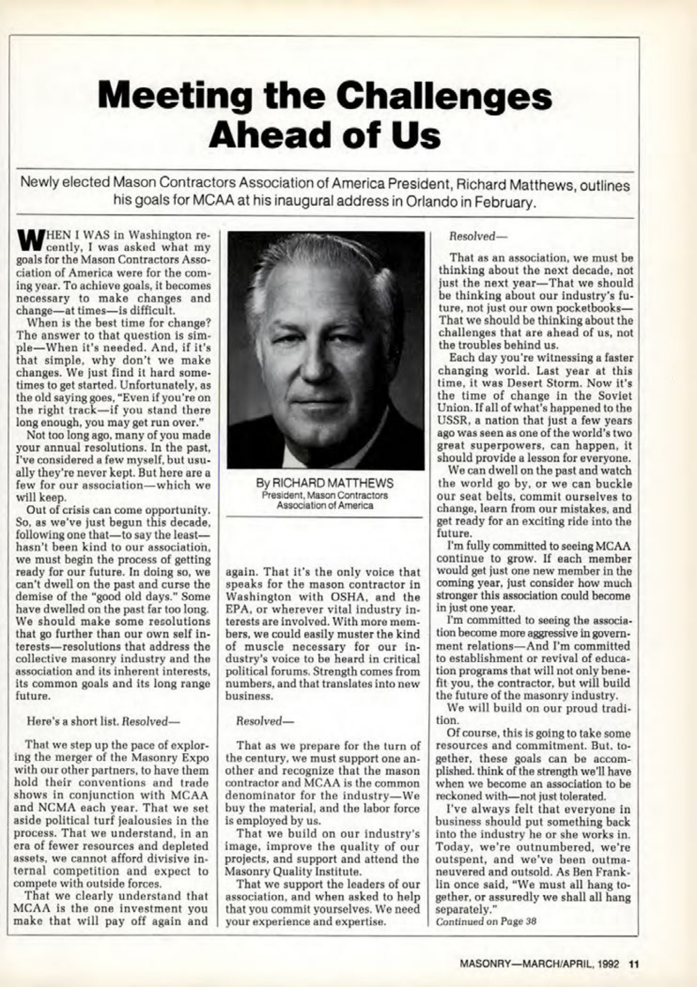 Masonry Magazine April 1992 Page. 11