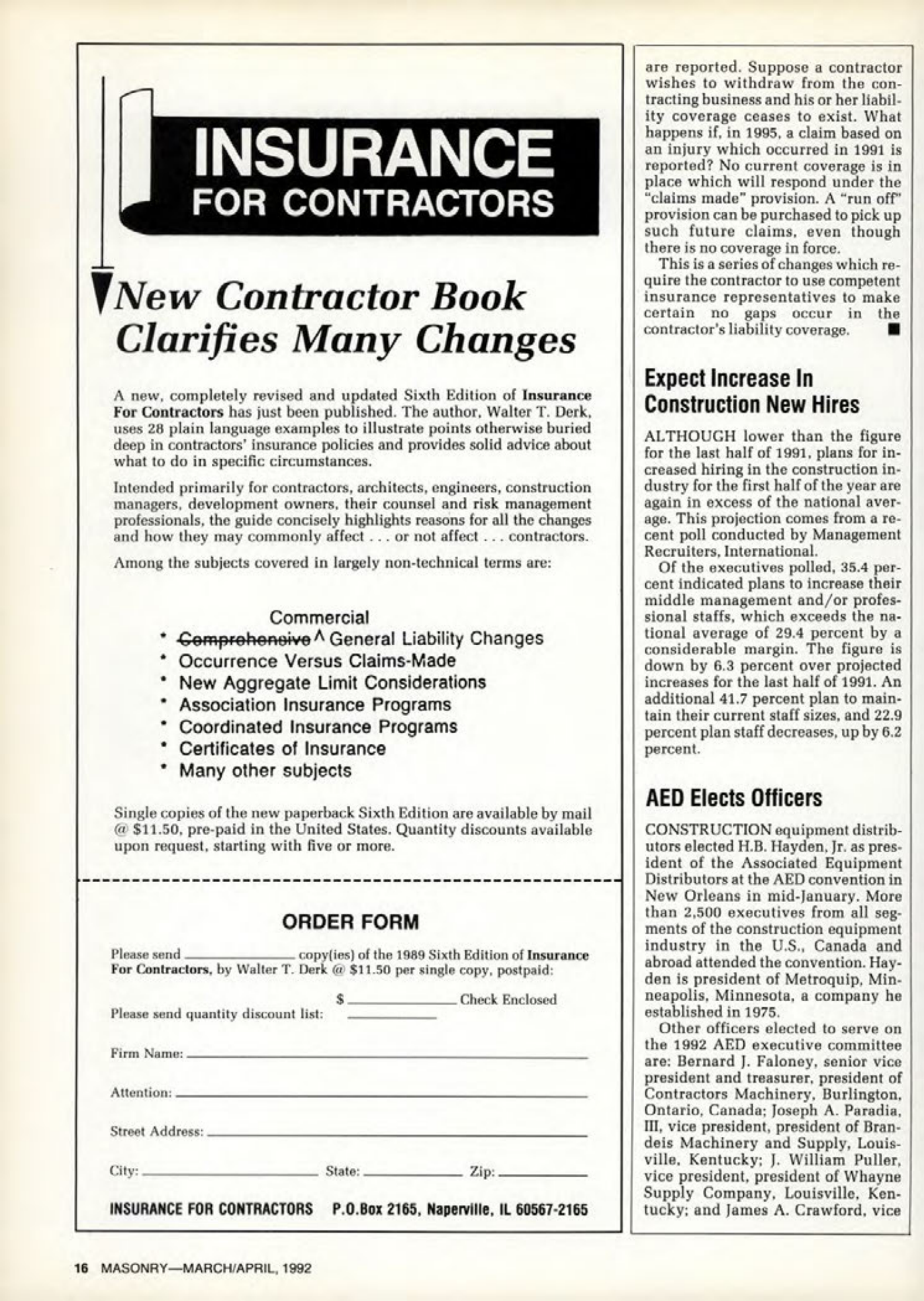 Masonry Magazine April 1992 Page. 16
