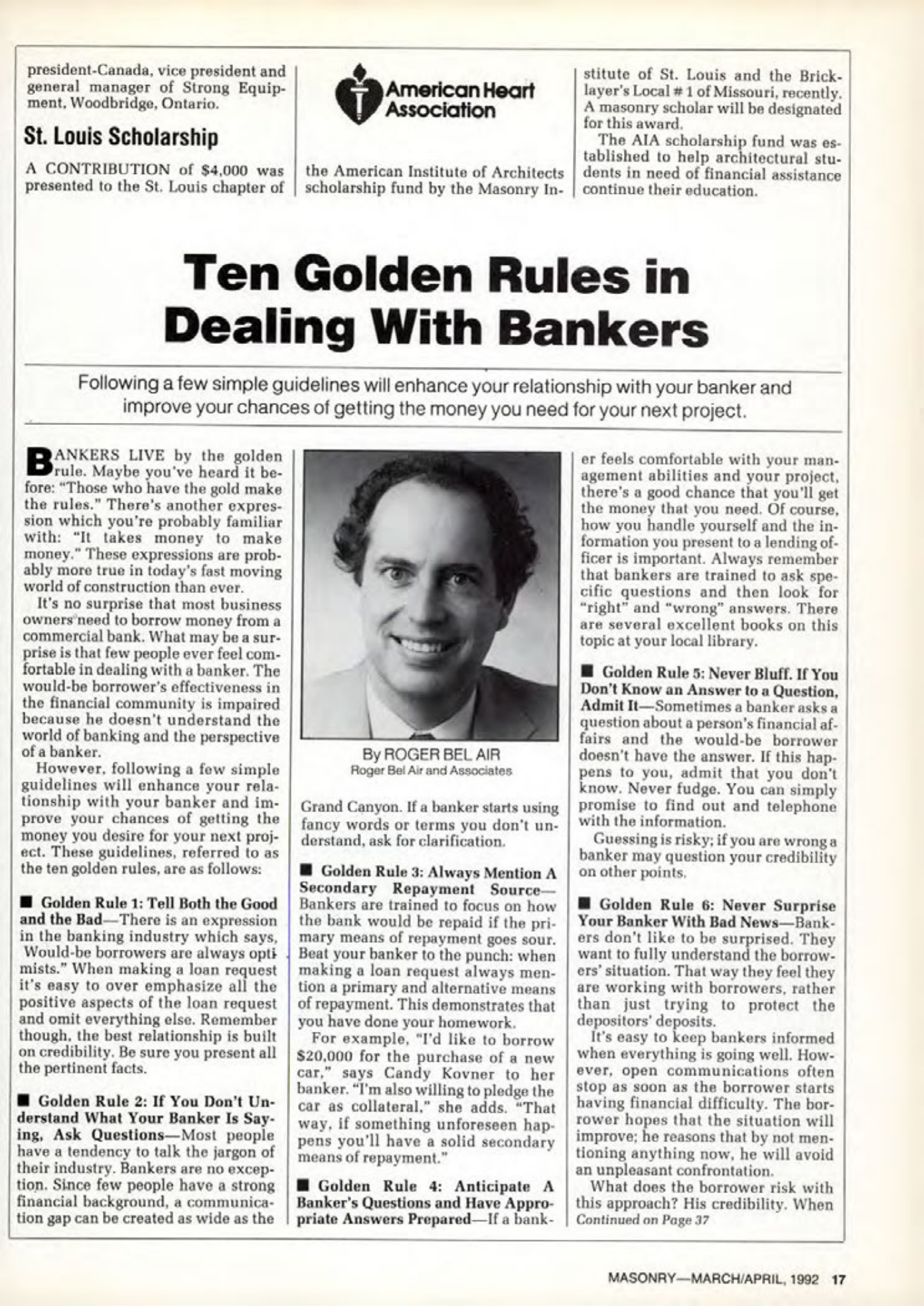 Masonry Magazine April 1992 Page. 17