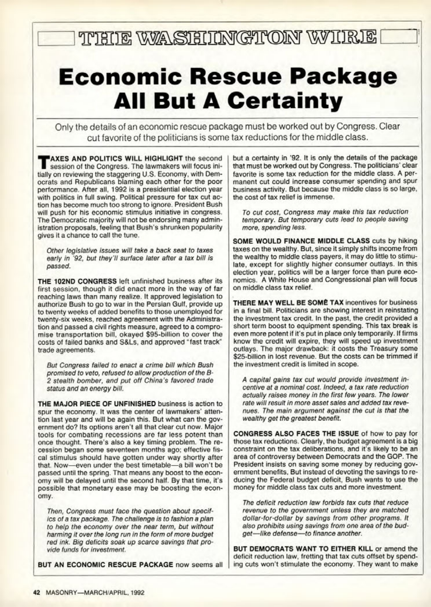 Masonry Magazine April 1992 Page. 42