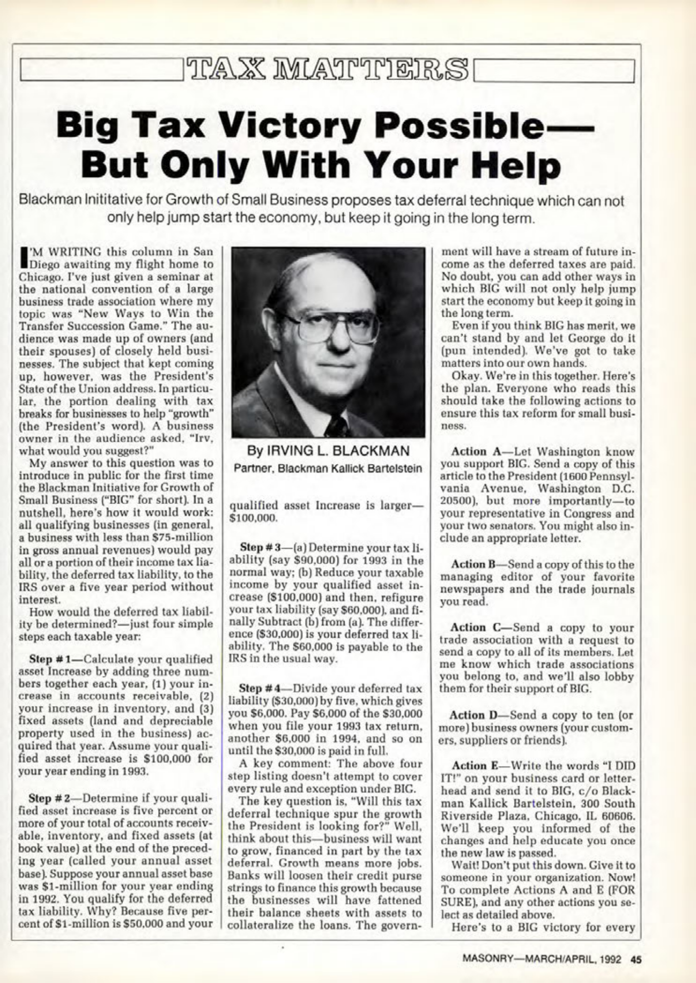 Masonry Magazine April 1992 Page. 45