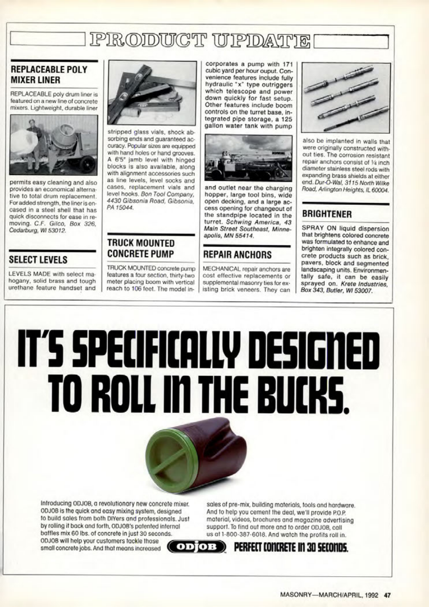 Masonry Magazine April 1992 Page. 47