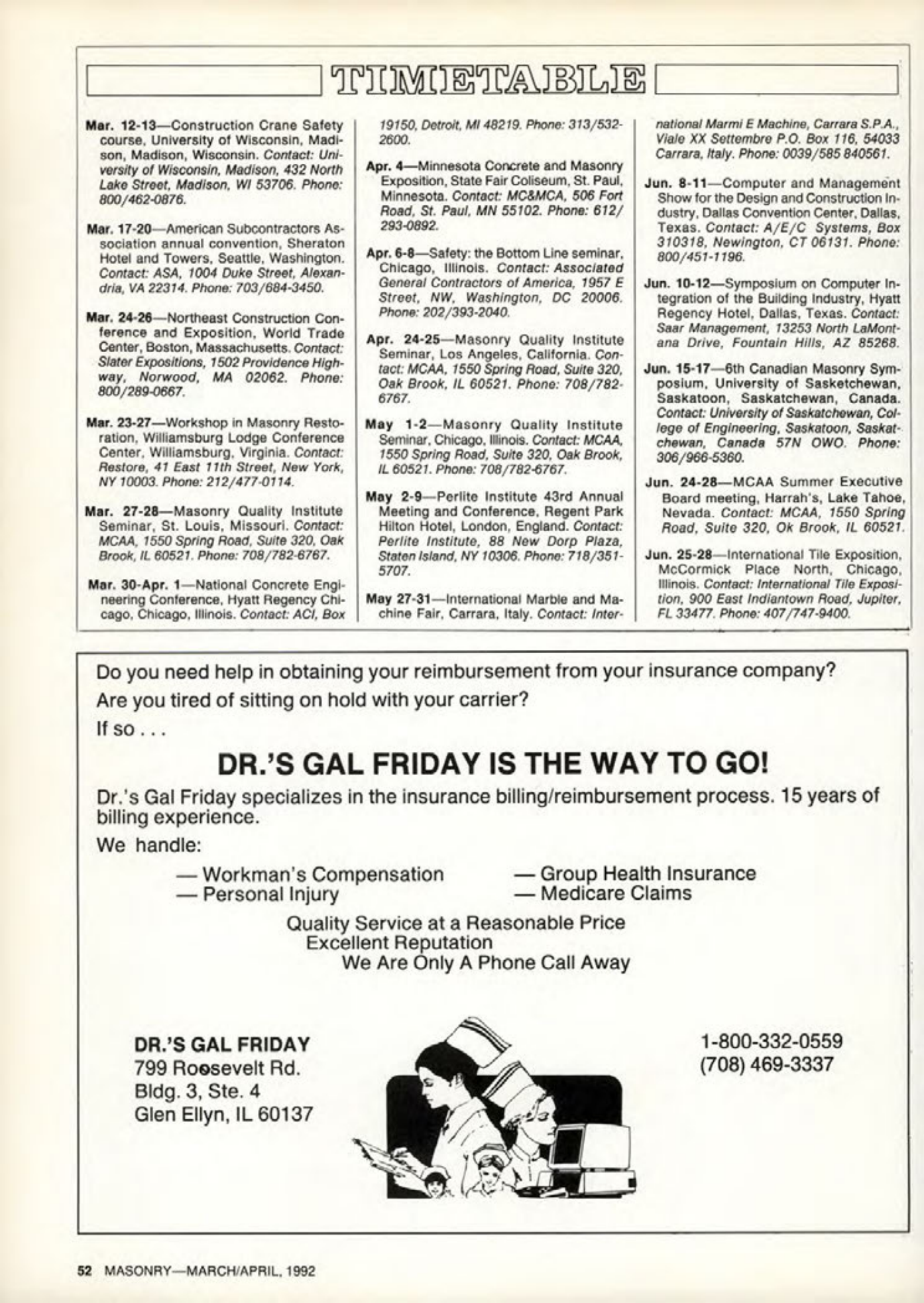 Masonry Magazine April 1992 Page. 52