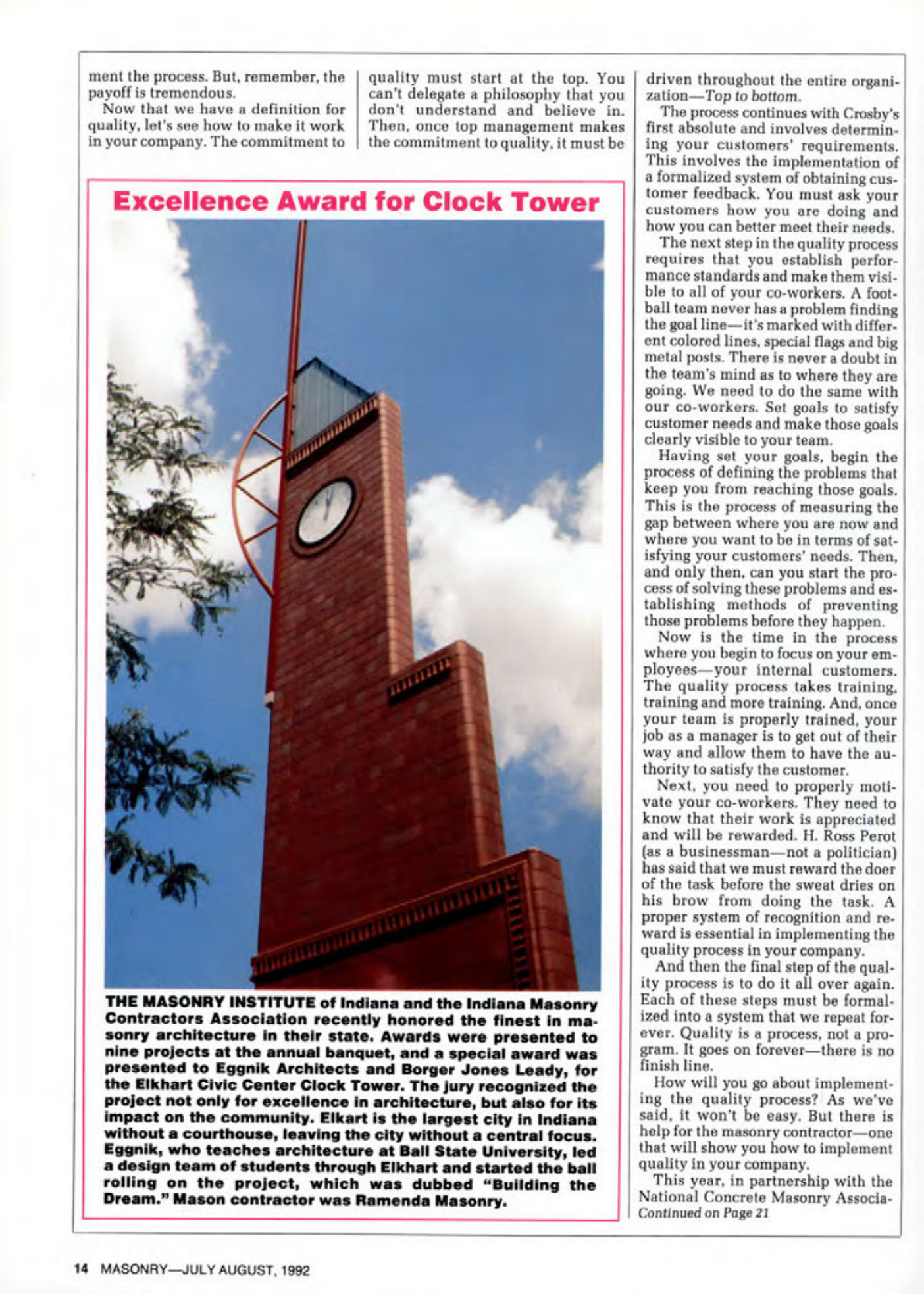 Masonry Magazine August 1992 Page. 14
