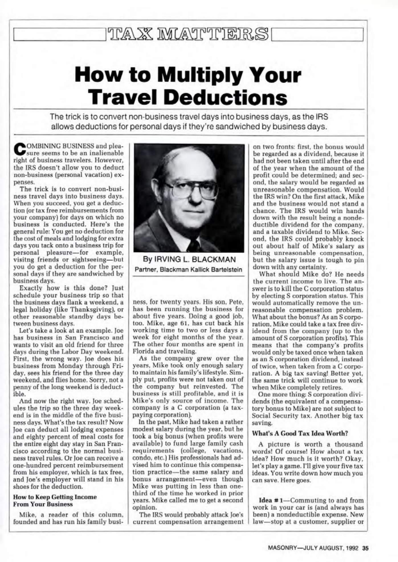 Masonry Magazine August 1992 Page. 35