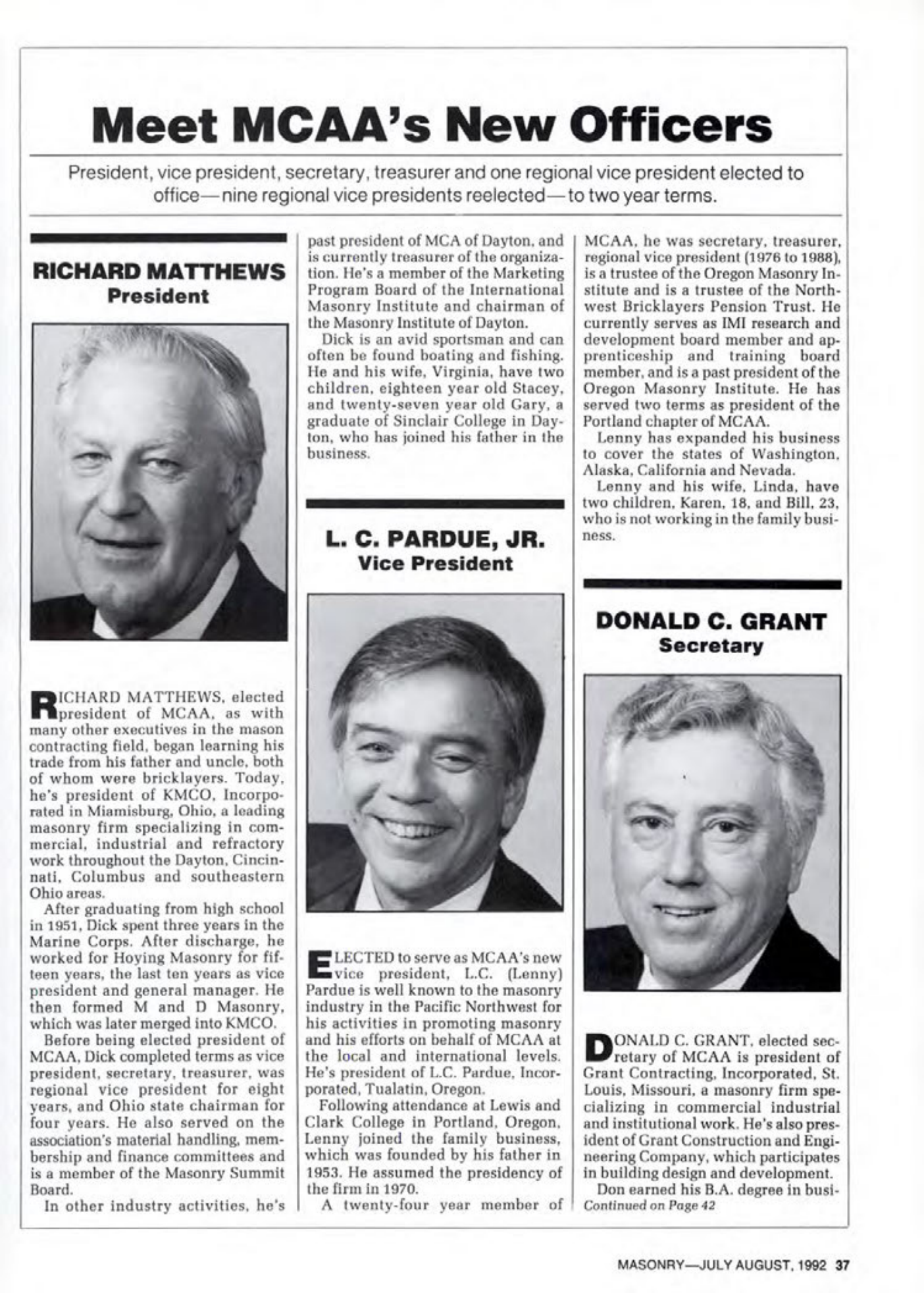 Masonry Magazine August 1992 Page. 37