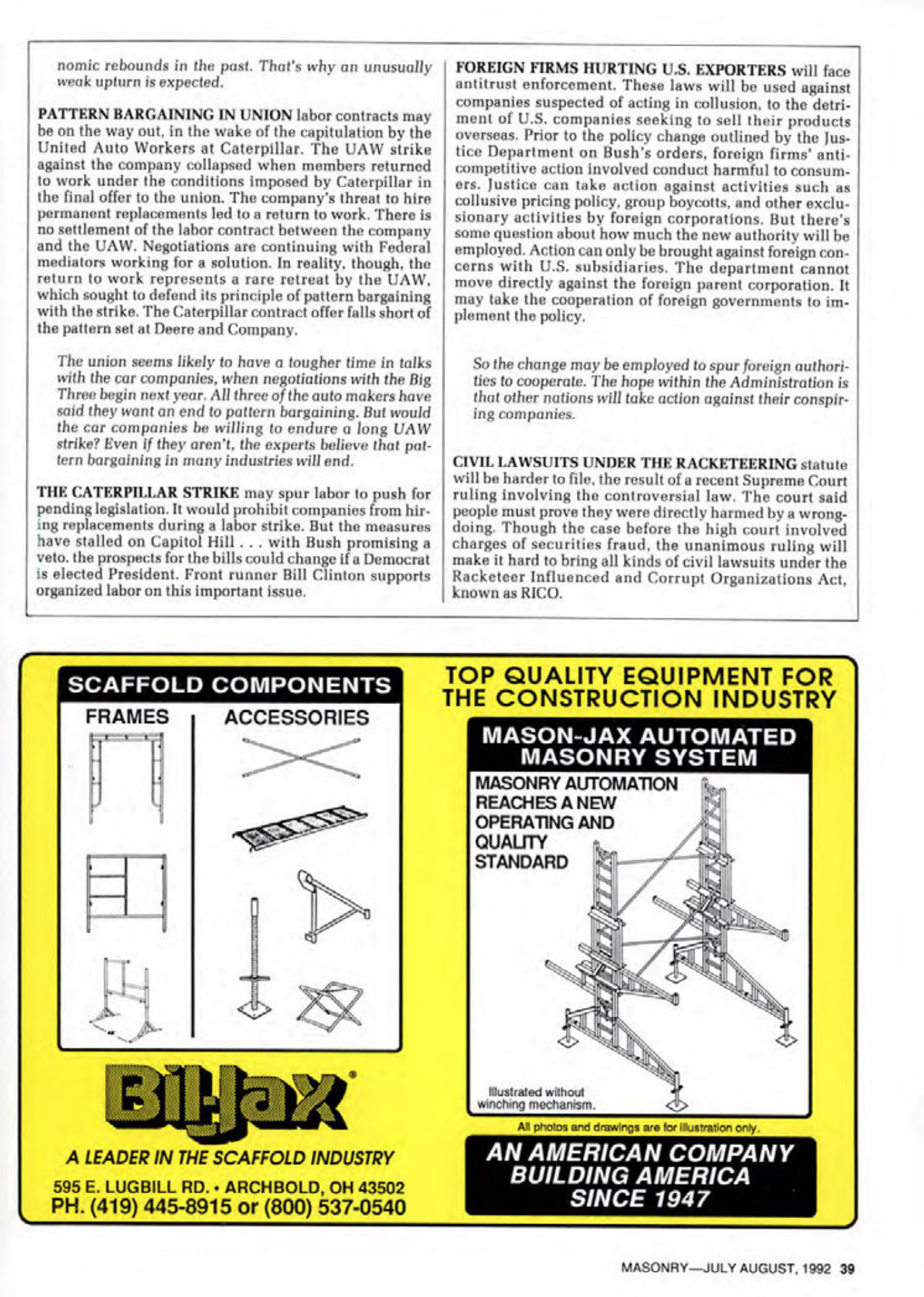 Masonry Magazine August 1992 Page. 39