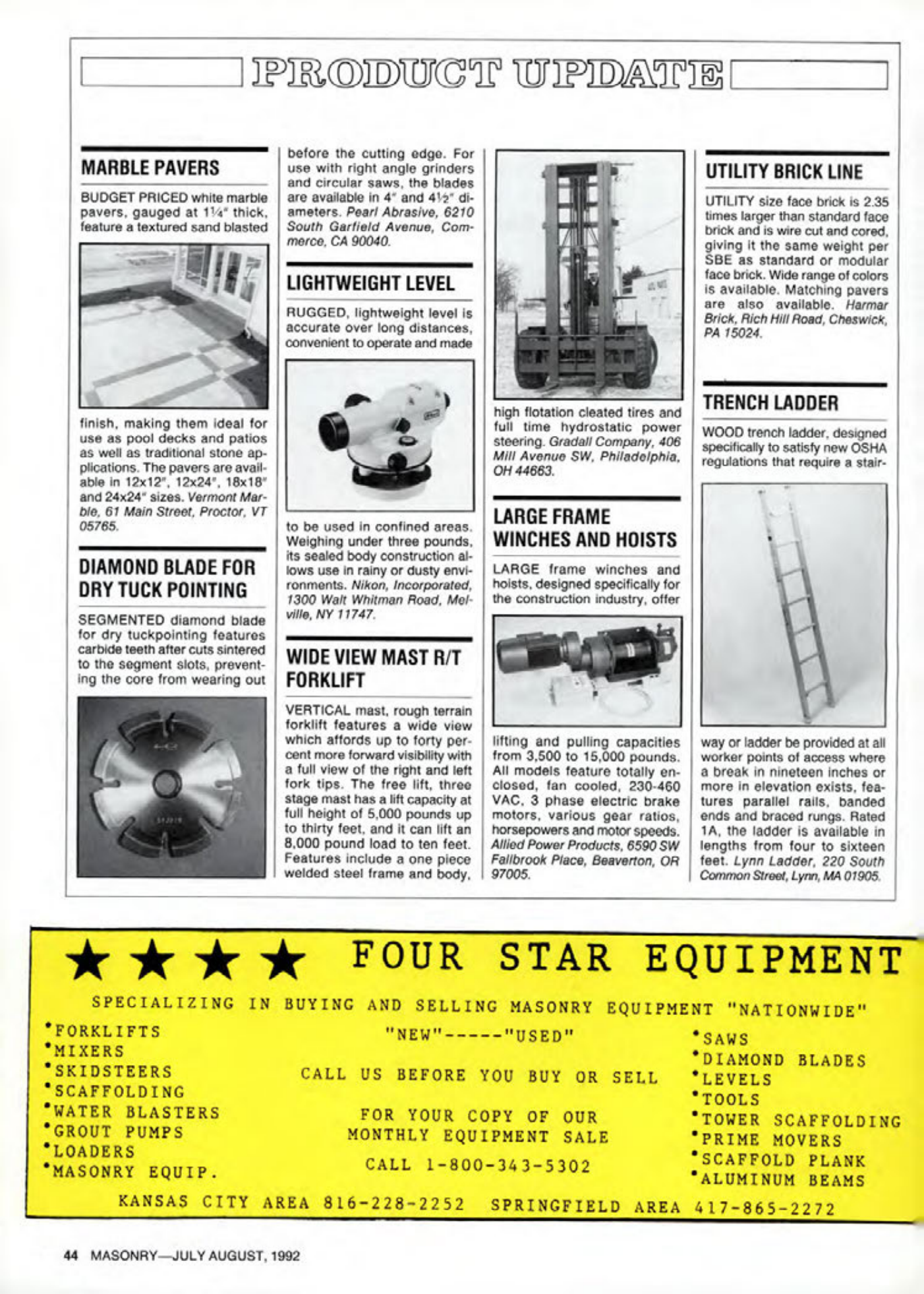 Masonry Magazine August 1992 Page. 44