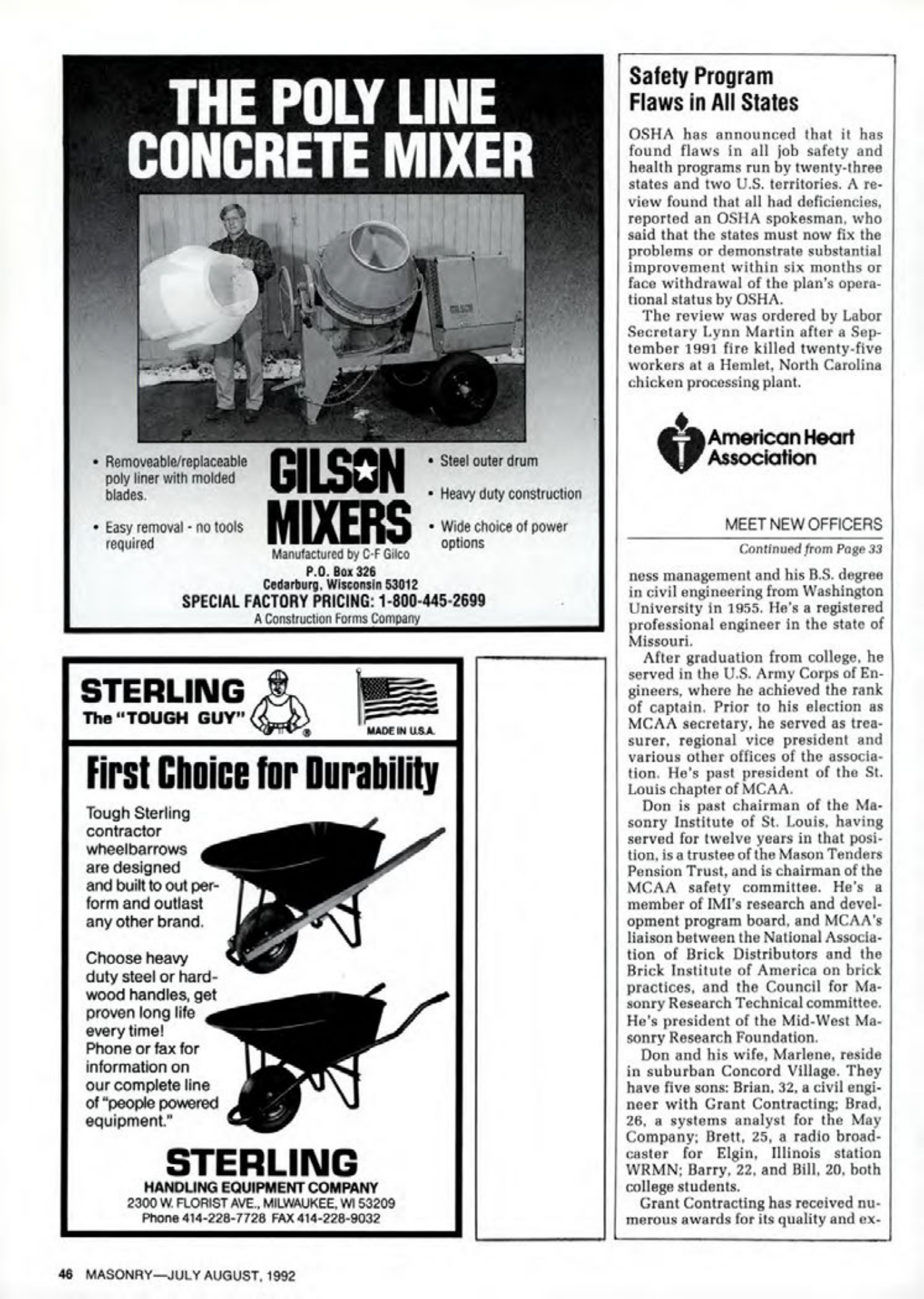 Masonry Magazine August 1992 Page. 46