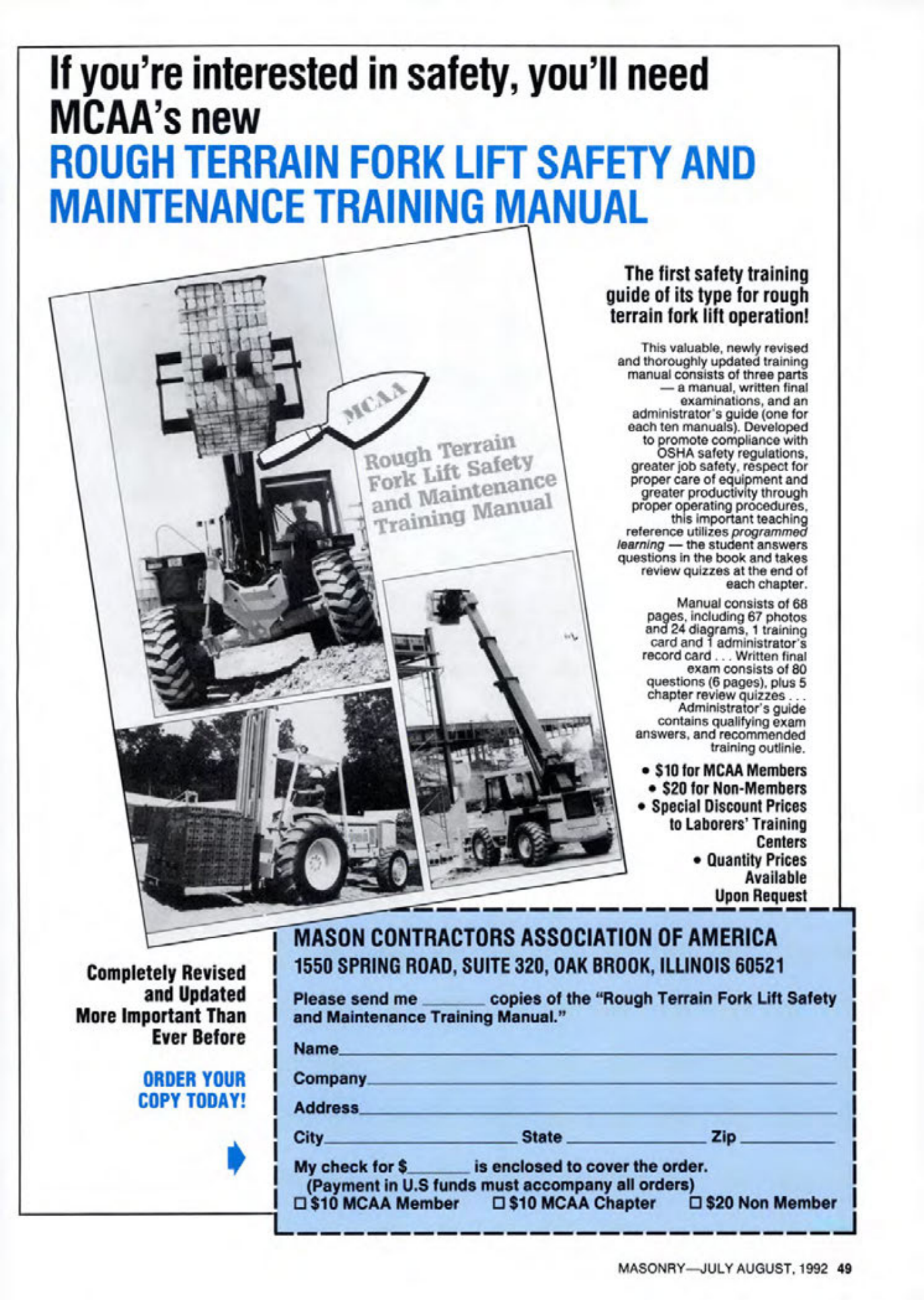 Masonry Magazine August 1992 Page. 49