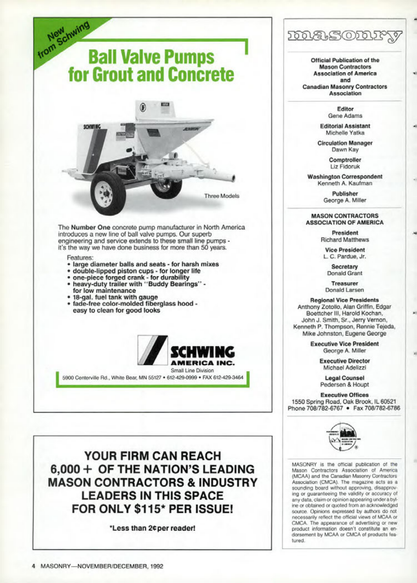 Masonry Magazine December 1992 Page. 4
