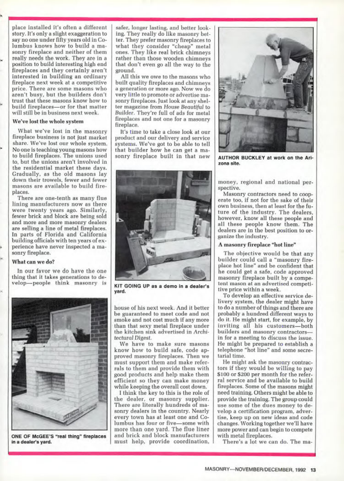 Masonry Magazine December 1992 Page. 13