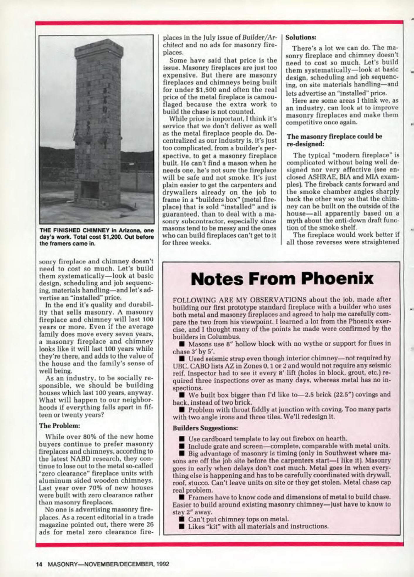 Masonry Magazine December 1992 Page. 14