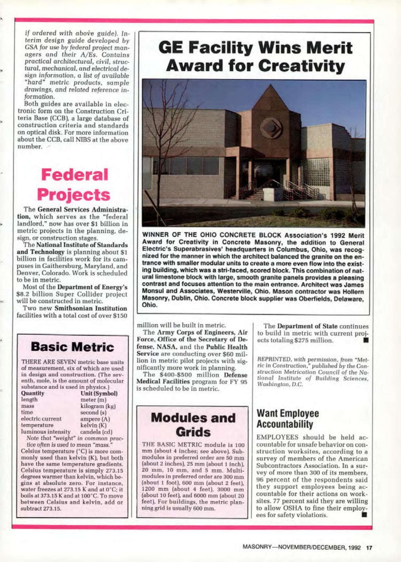 Masonry Magazine December 1992 Page. 17