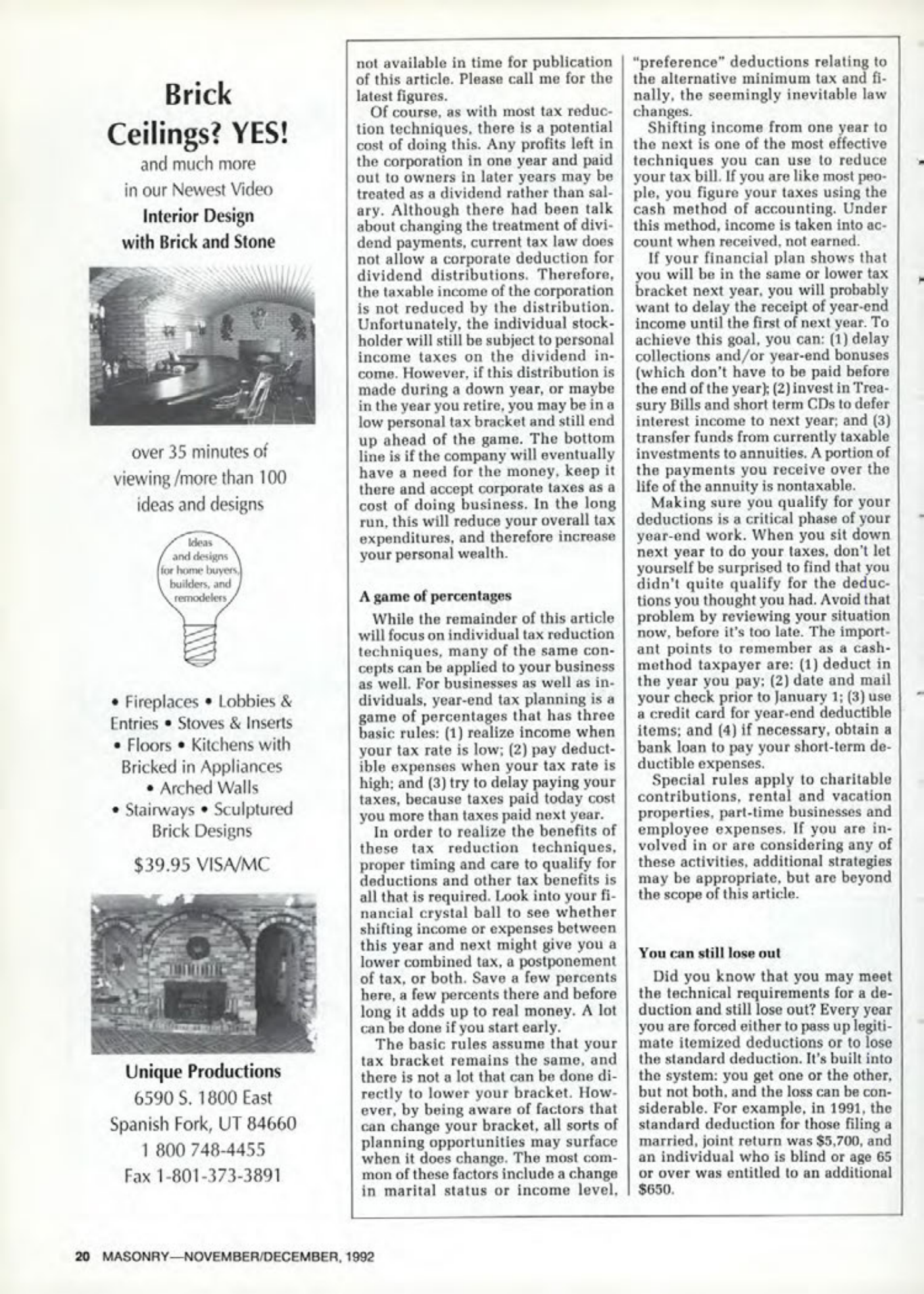 Masonry Magazine December 1992 Page. 20