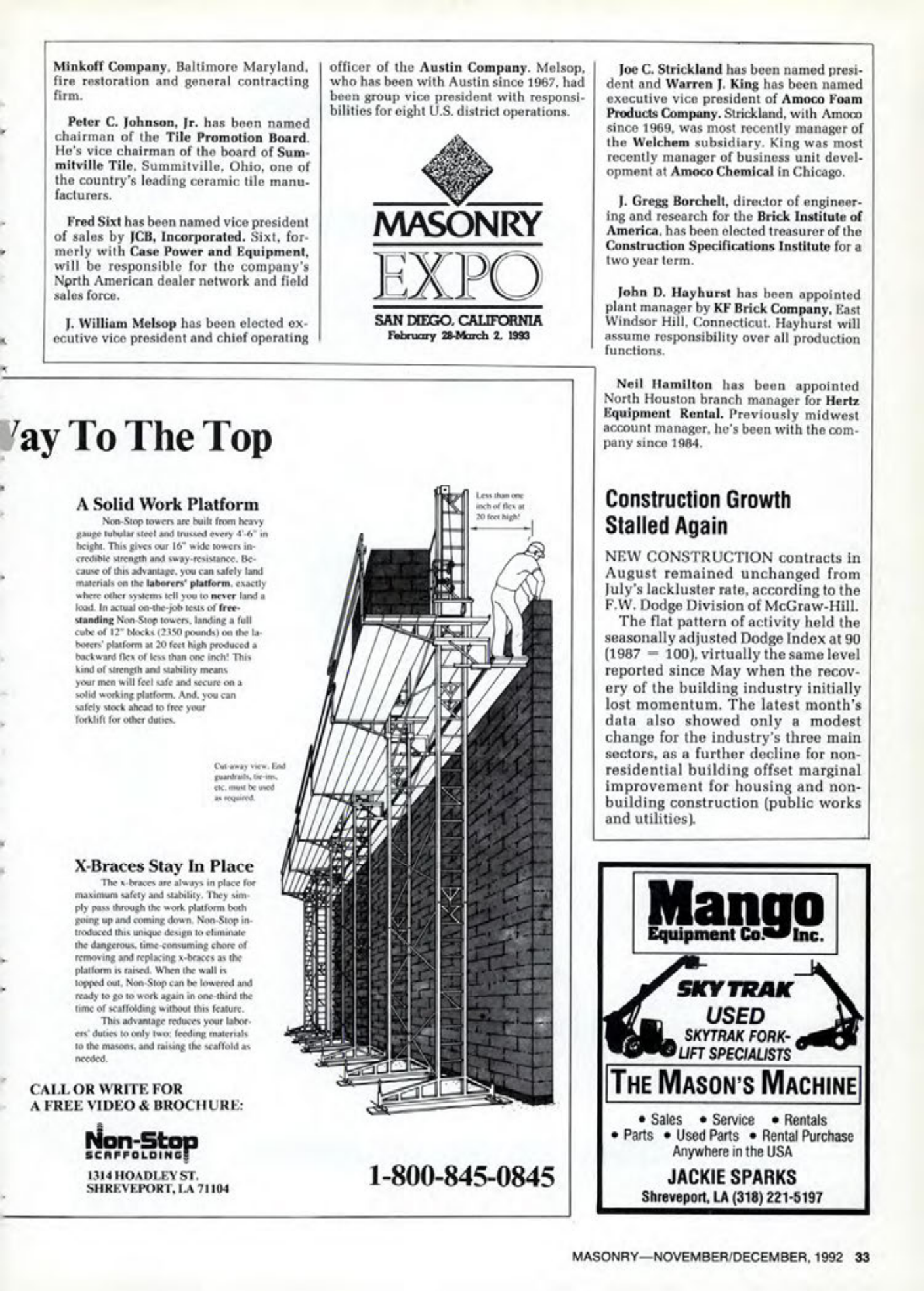 Masonry Magazine December 1992 Page. 33