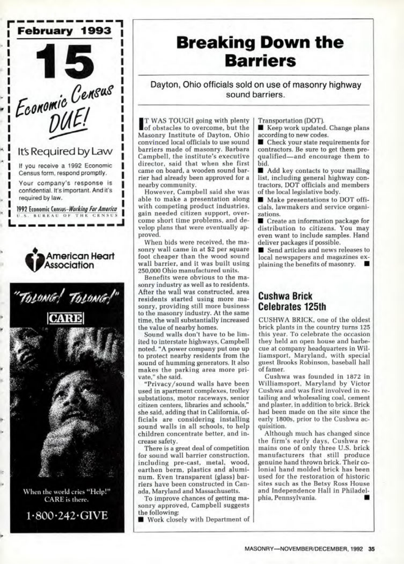 Masonry Magazine December 1992 Page. 35