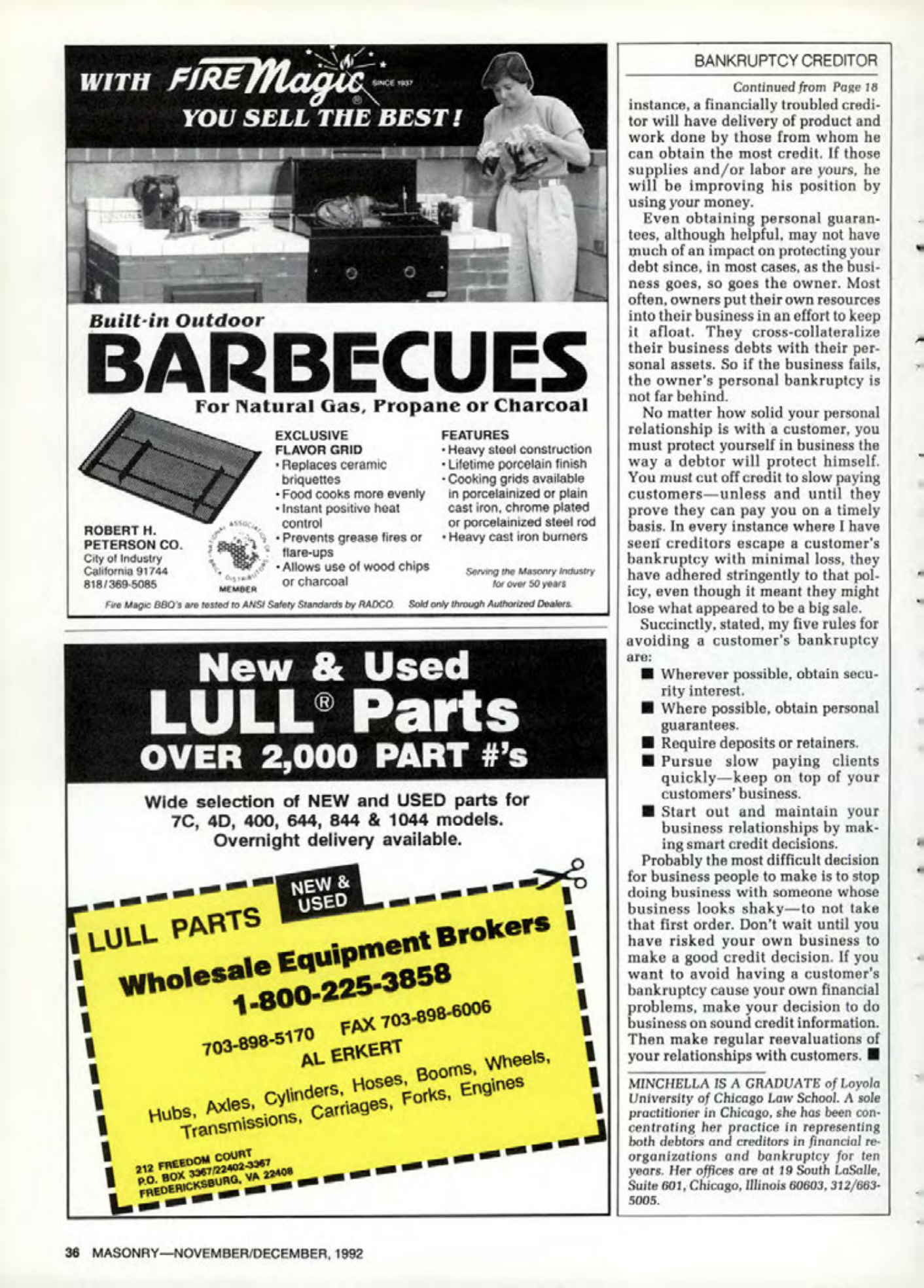 Masonry Magazine December 1992 Page. 36