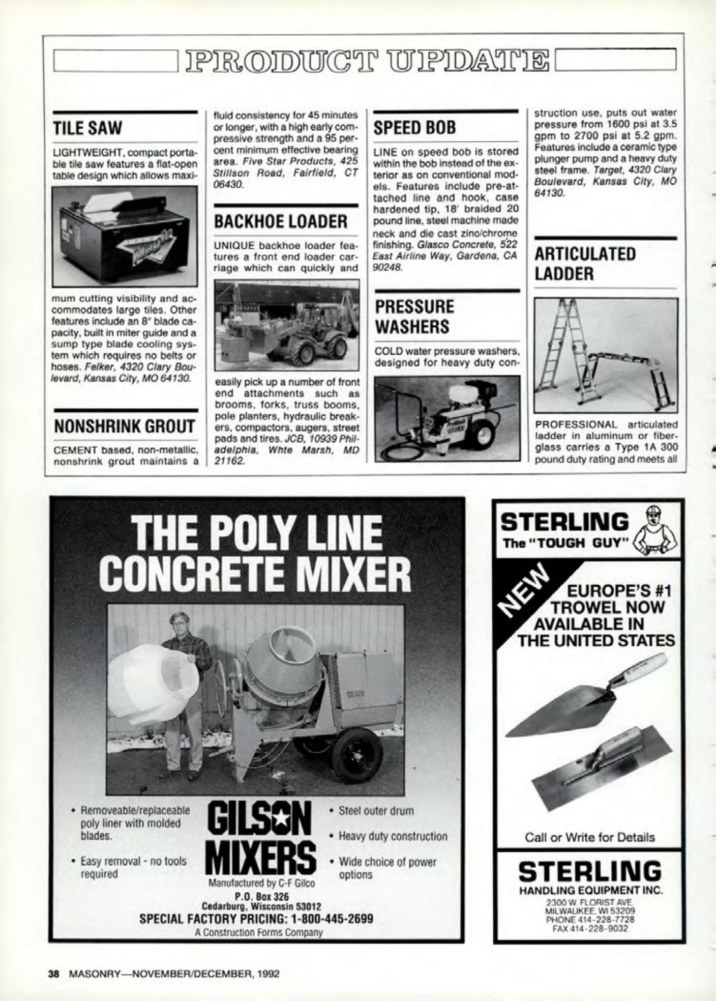 Masonry Magazine December 1992 Page. 38