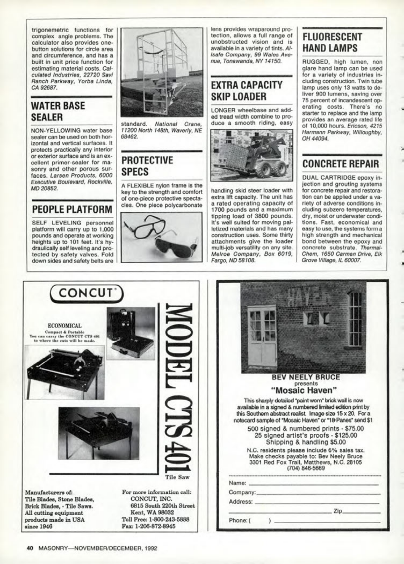 Masonry Magazine December 1992 Page. 40