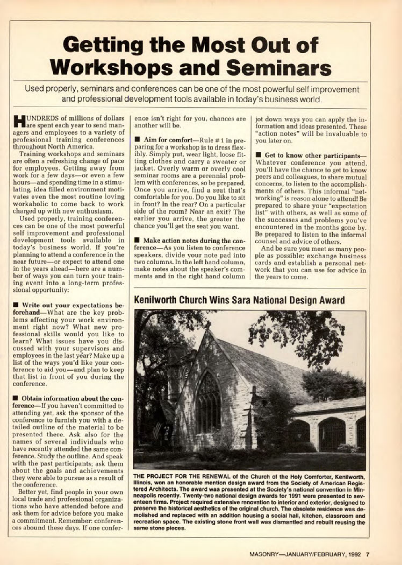 Masonry Magazine February 1992 Page. 7