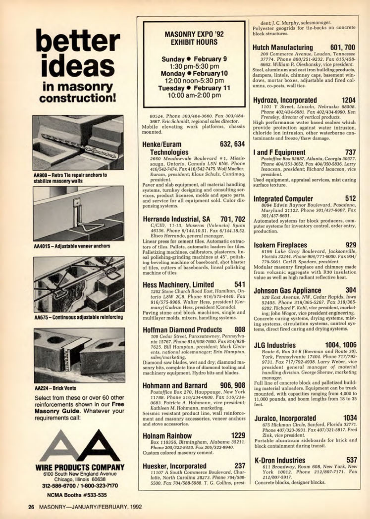 Masonry Magazine February 1992 Page. 26