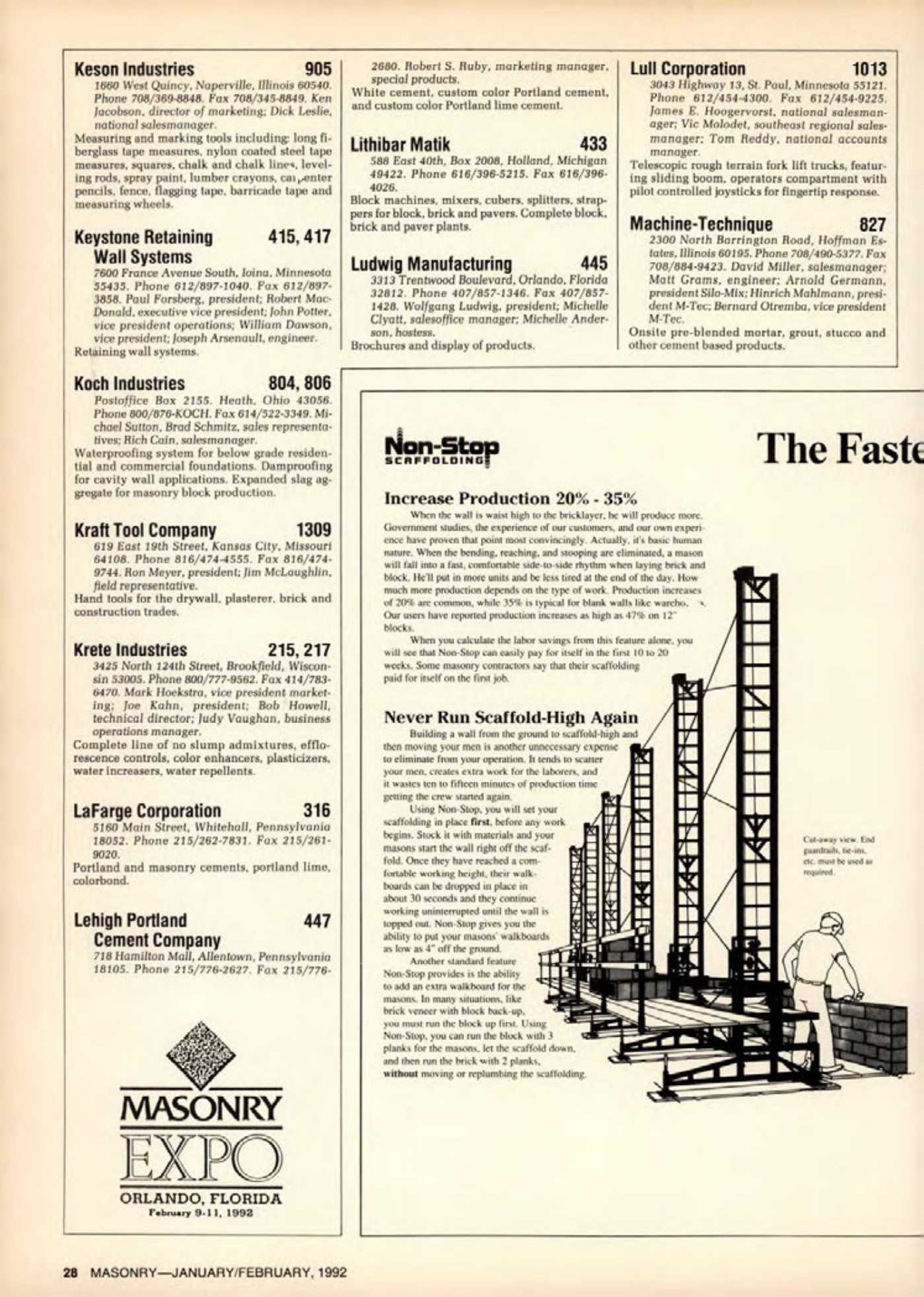 Masonry Magazine February 1992 Page. 28