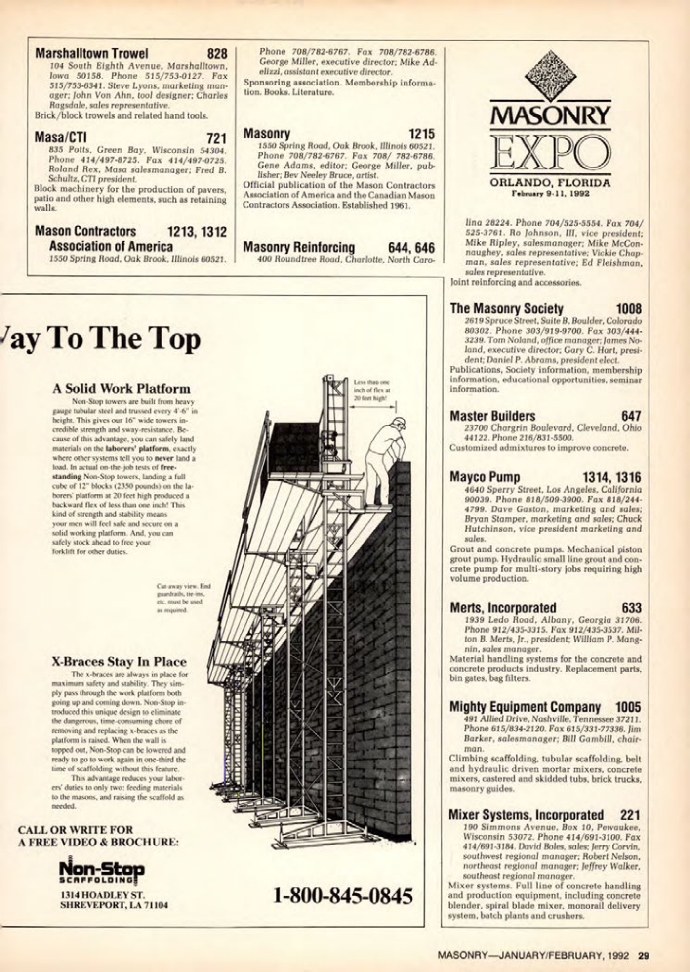Masonry Magazine February 1992 Page. 29
