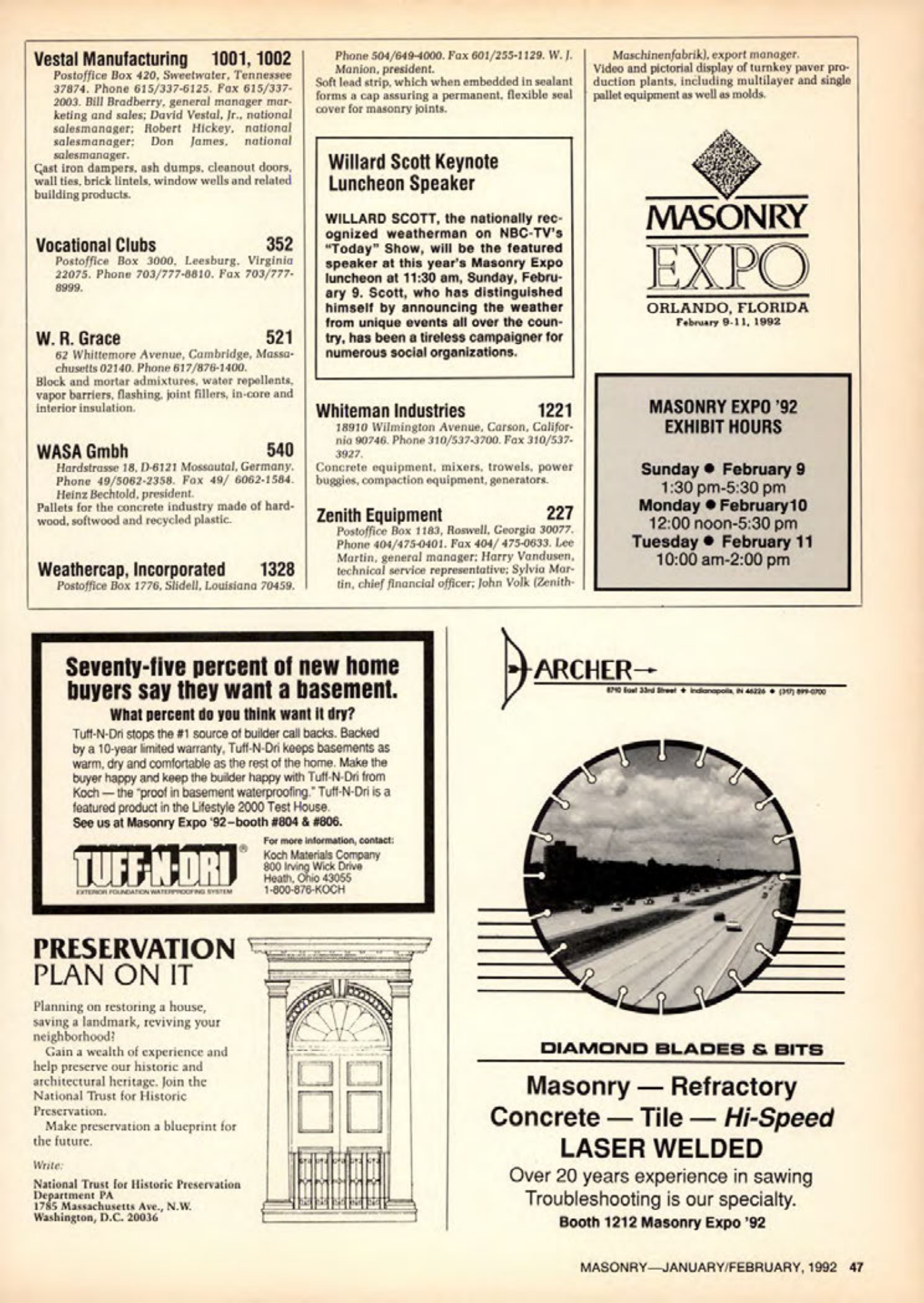Masonry Magazine February 1992 Page. 47