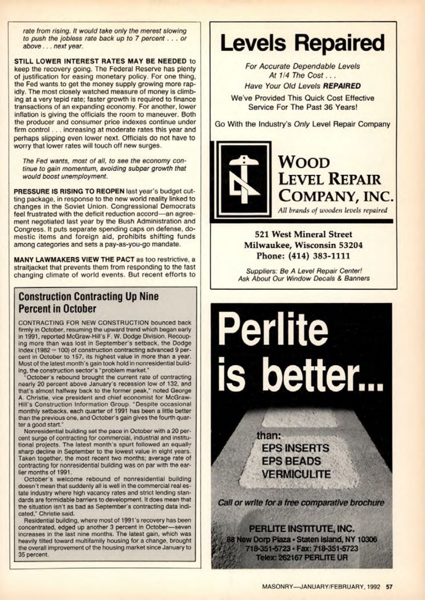 Masonry Magazine February 1992 Page. 57