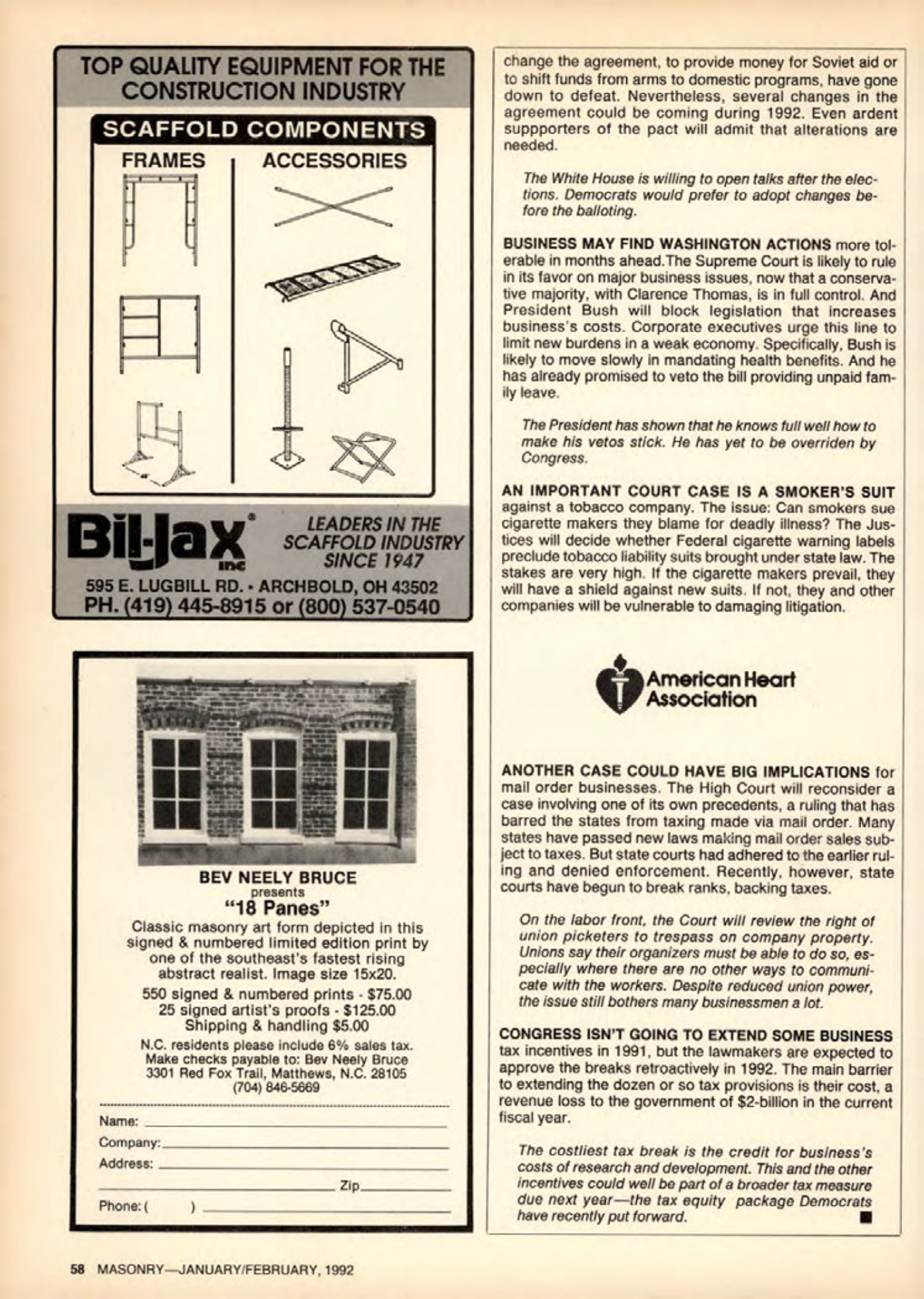 Masonry Magazine February 1992 Page. 58
