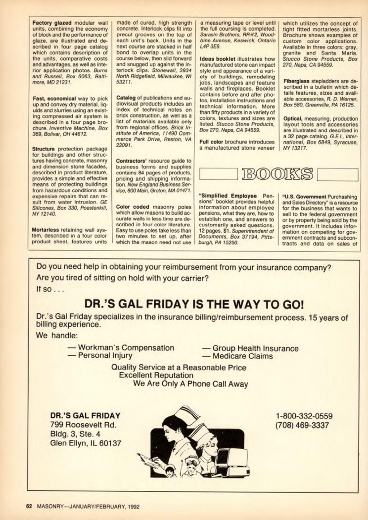Masonry Magazine February 1992 Page. 62