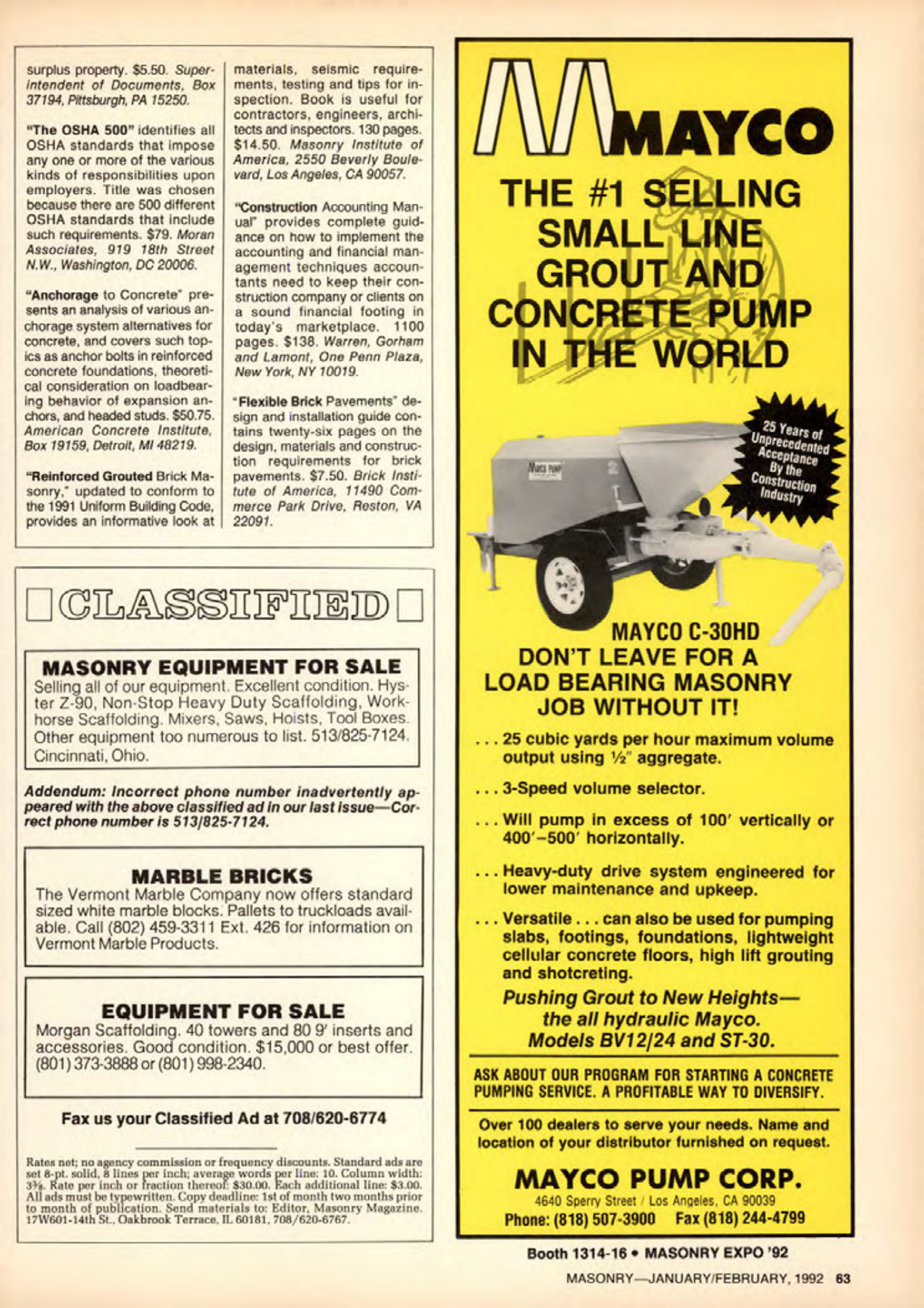 Masonry Magazine February 1992 Page. 63