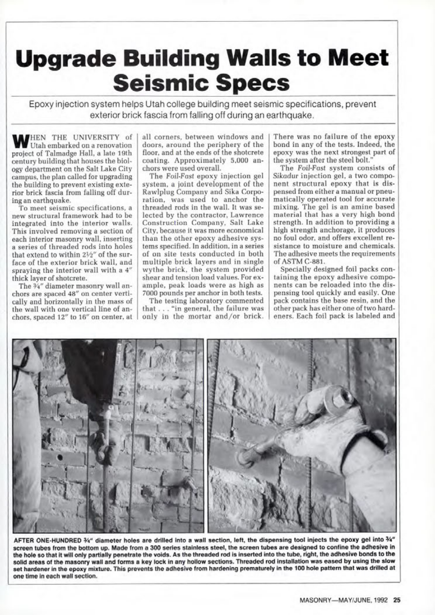 Masonry Magazine June 1992 Page. 25