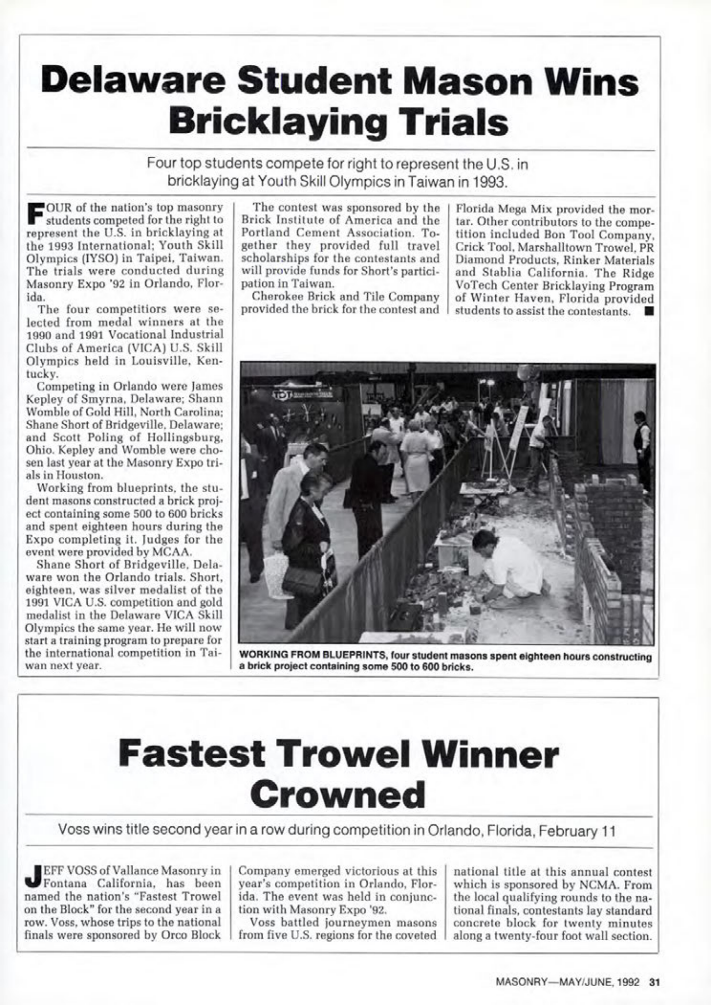 Masonry Magazine June 1992 Page. 31