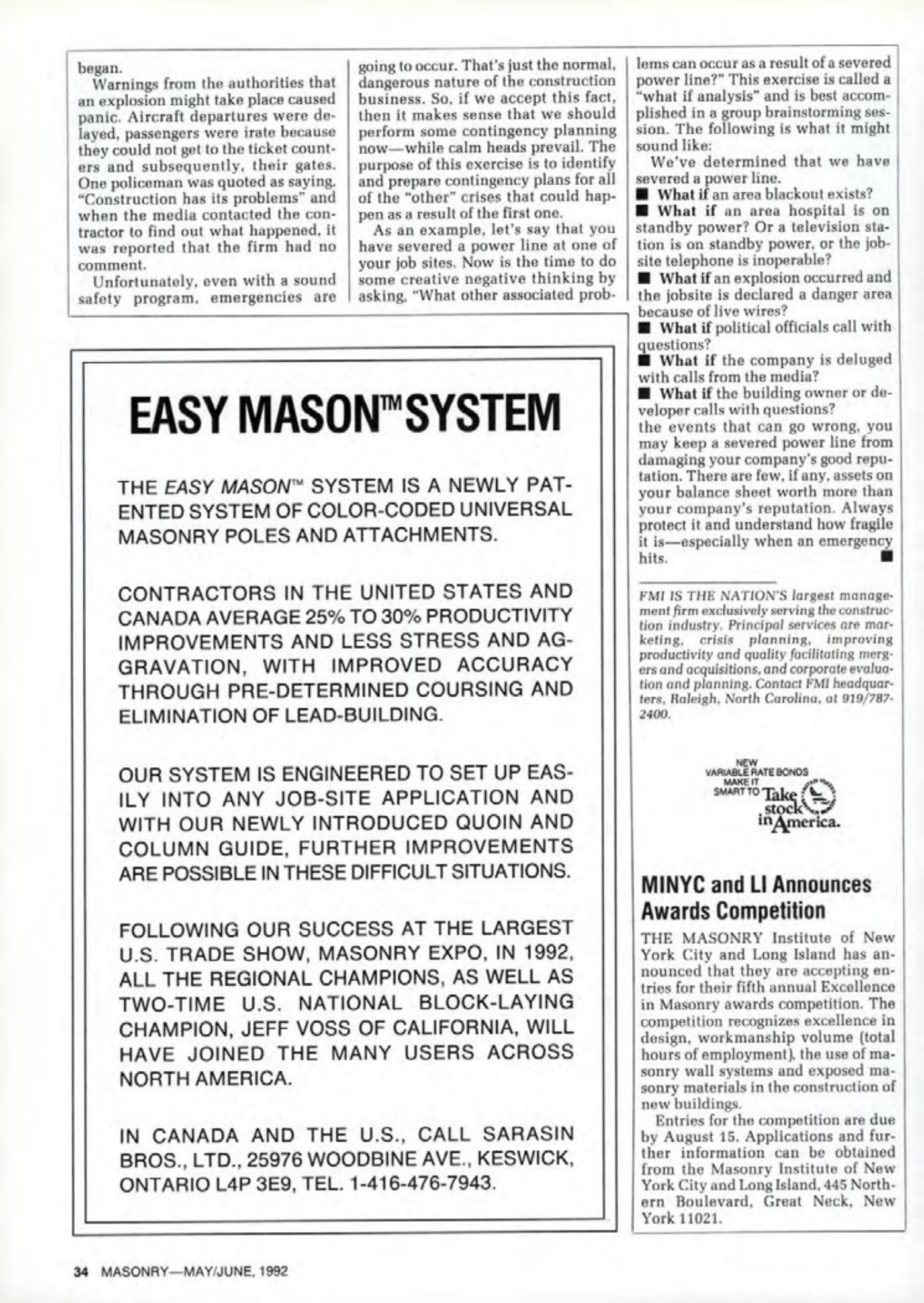 Masonry Magazine June 1992 Page. 34