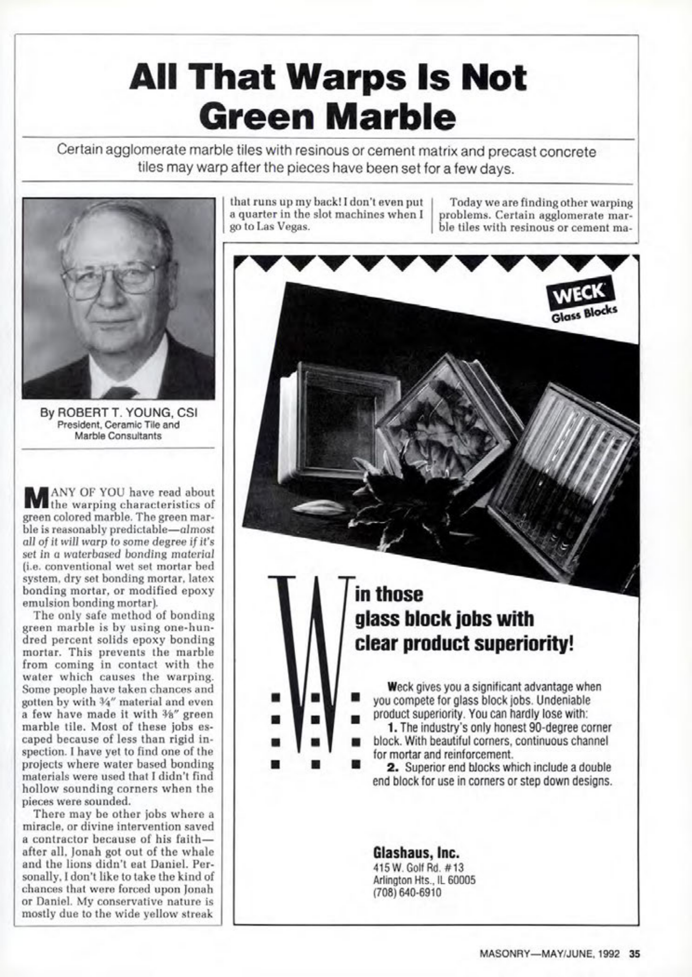 Masonry Magazine June 1992 Page. 35