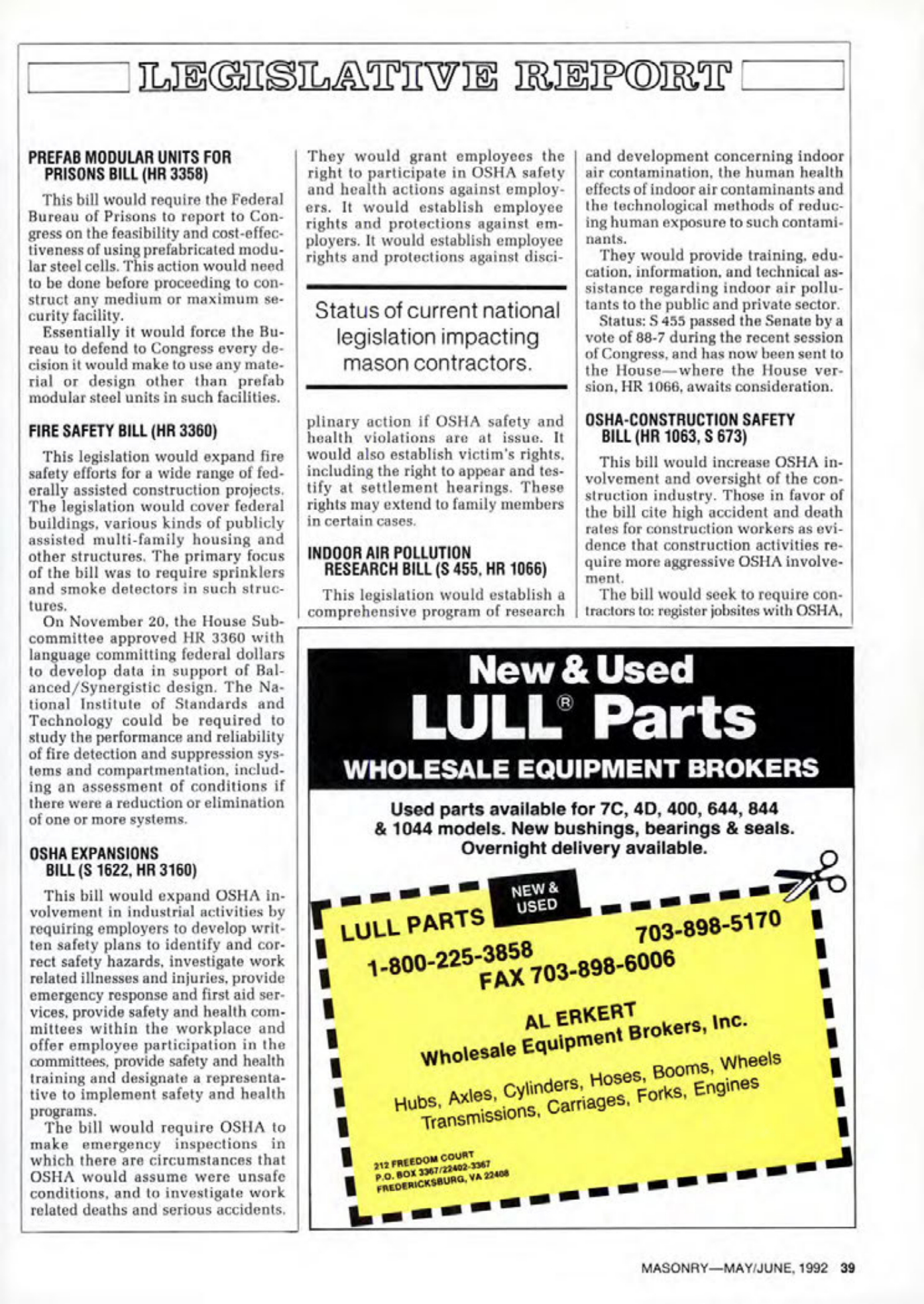 Masonry Magazine June 1992 Page. 39