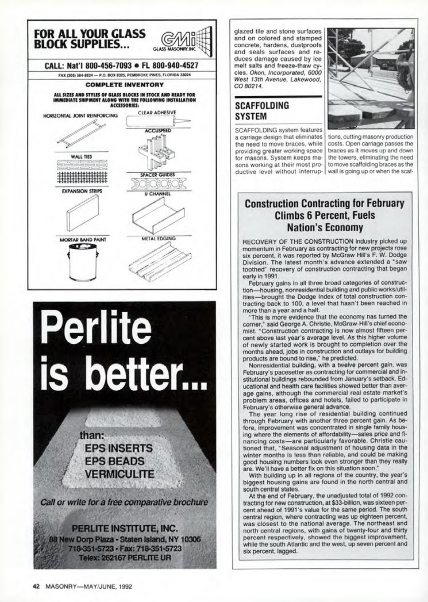 Masonry Magazine June 1992 Page. 42