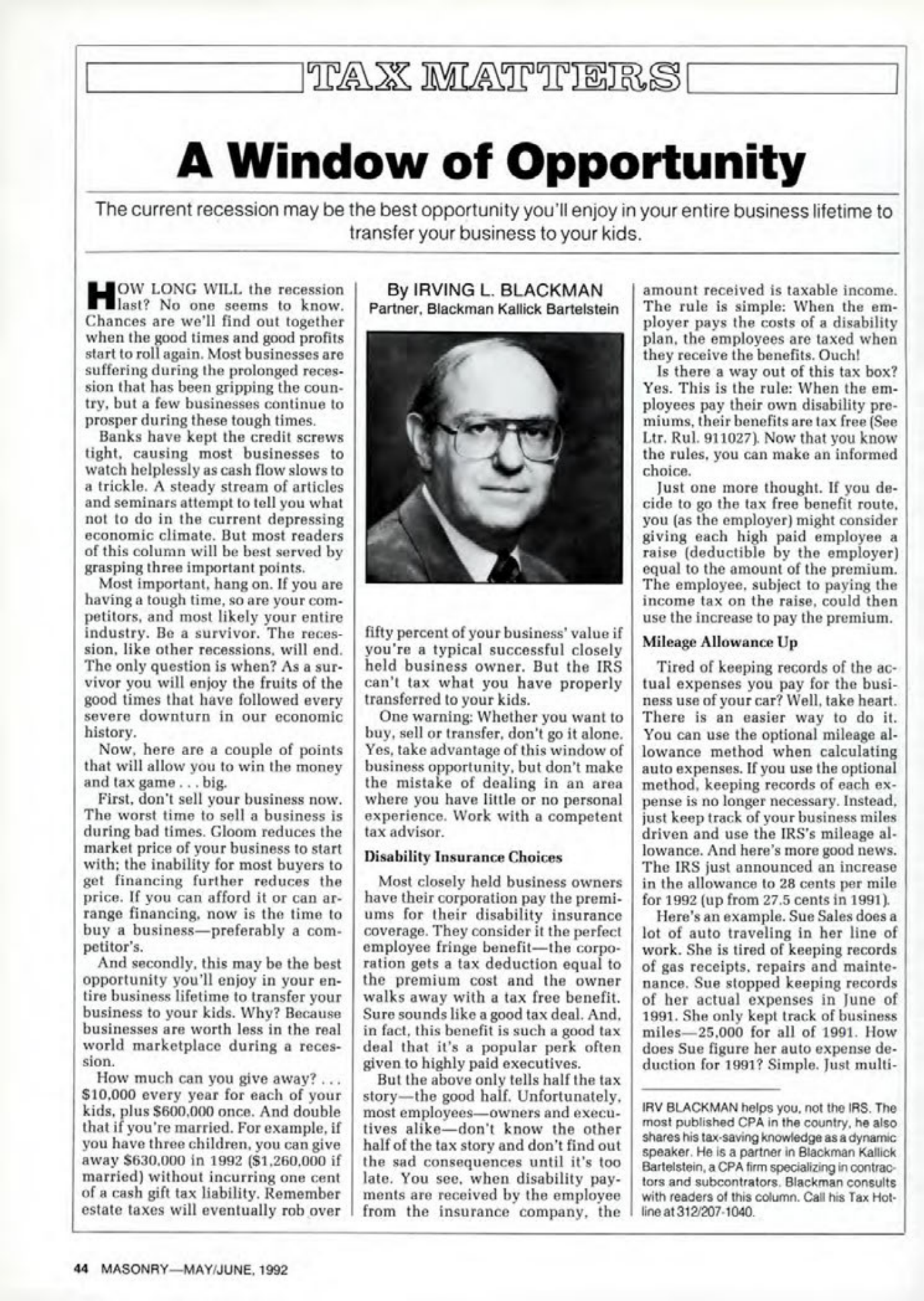 Masonry Magazine June 1992 Page. 44